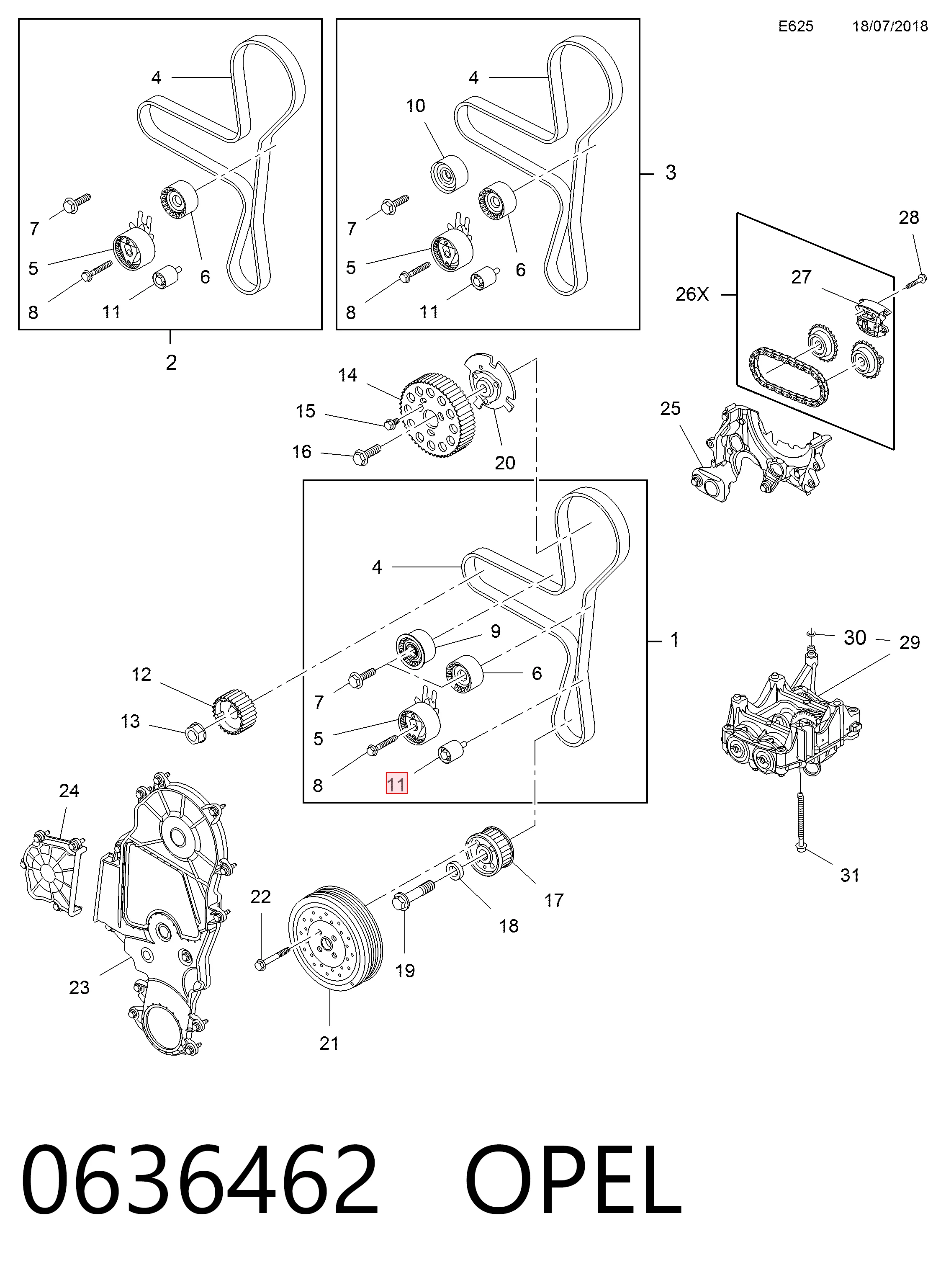 Ролик паразитний ГРМ 55568974 General Motors