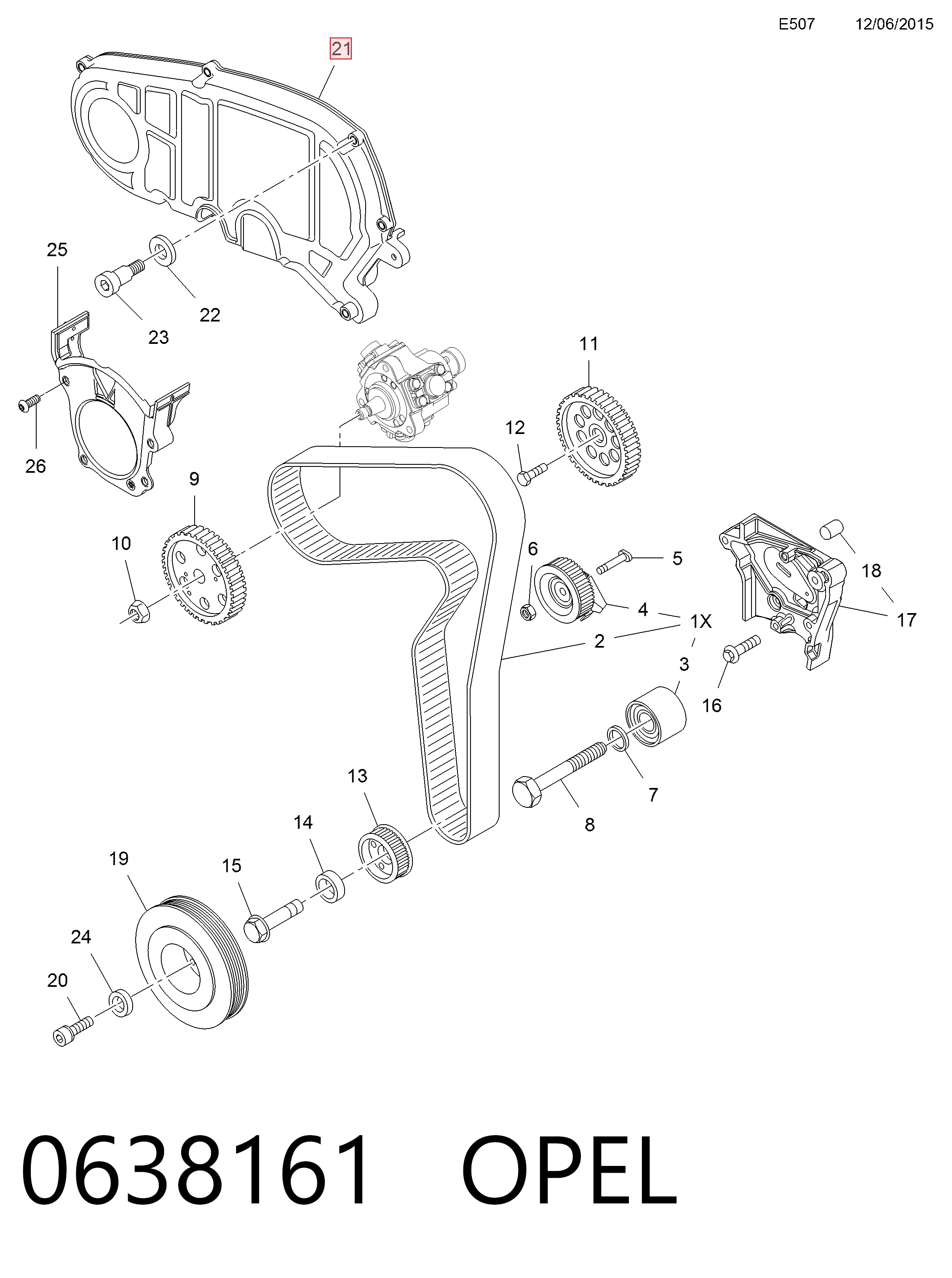 Купити 55205590 General Motors Кришка двигуна передня