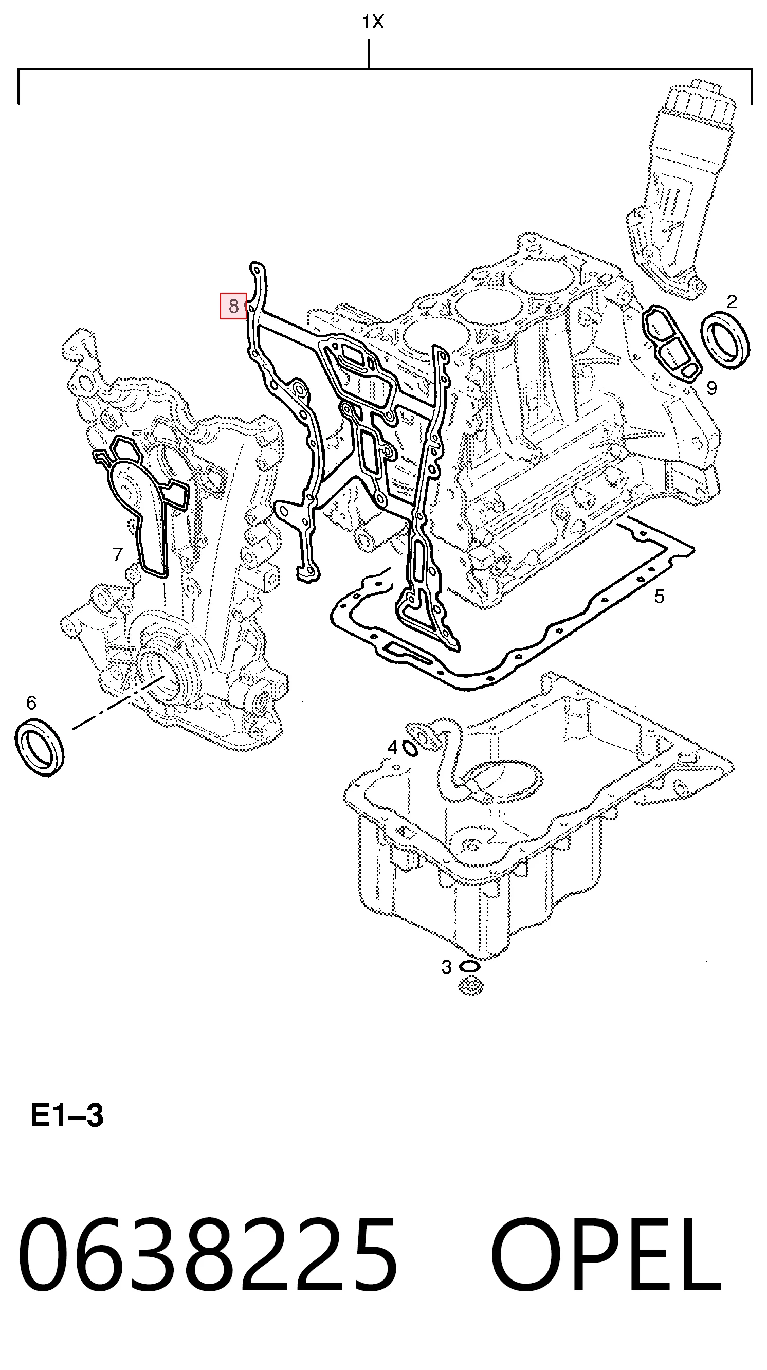 Прокладка передньої кришки двигуна 9157567 General Motors