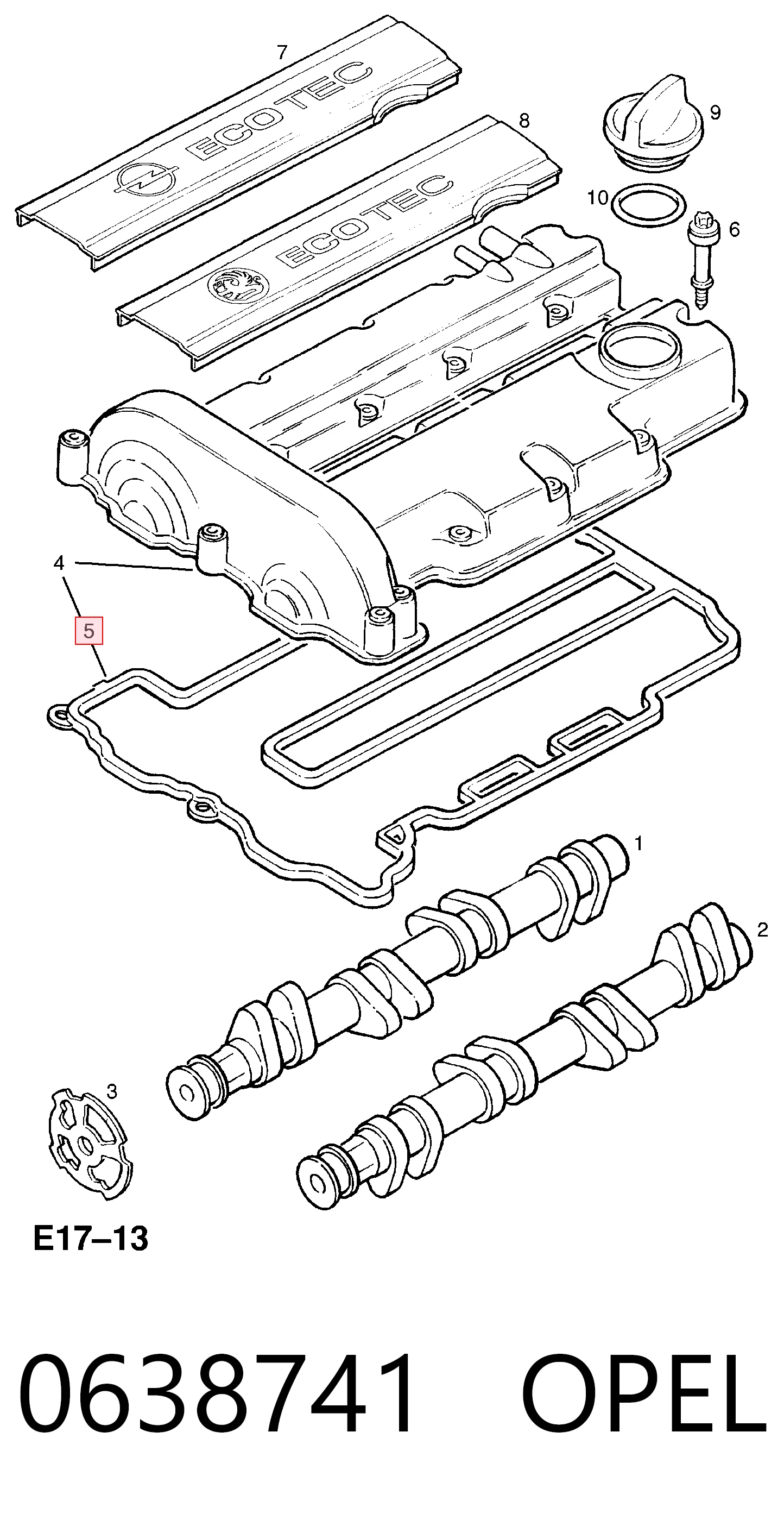 Прокладка клапанної кришки 90530075 General Motors