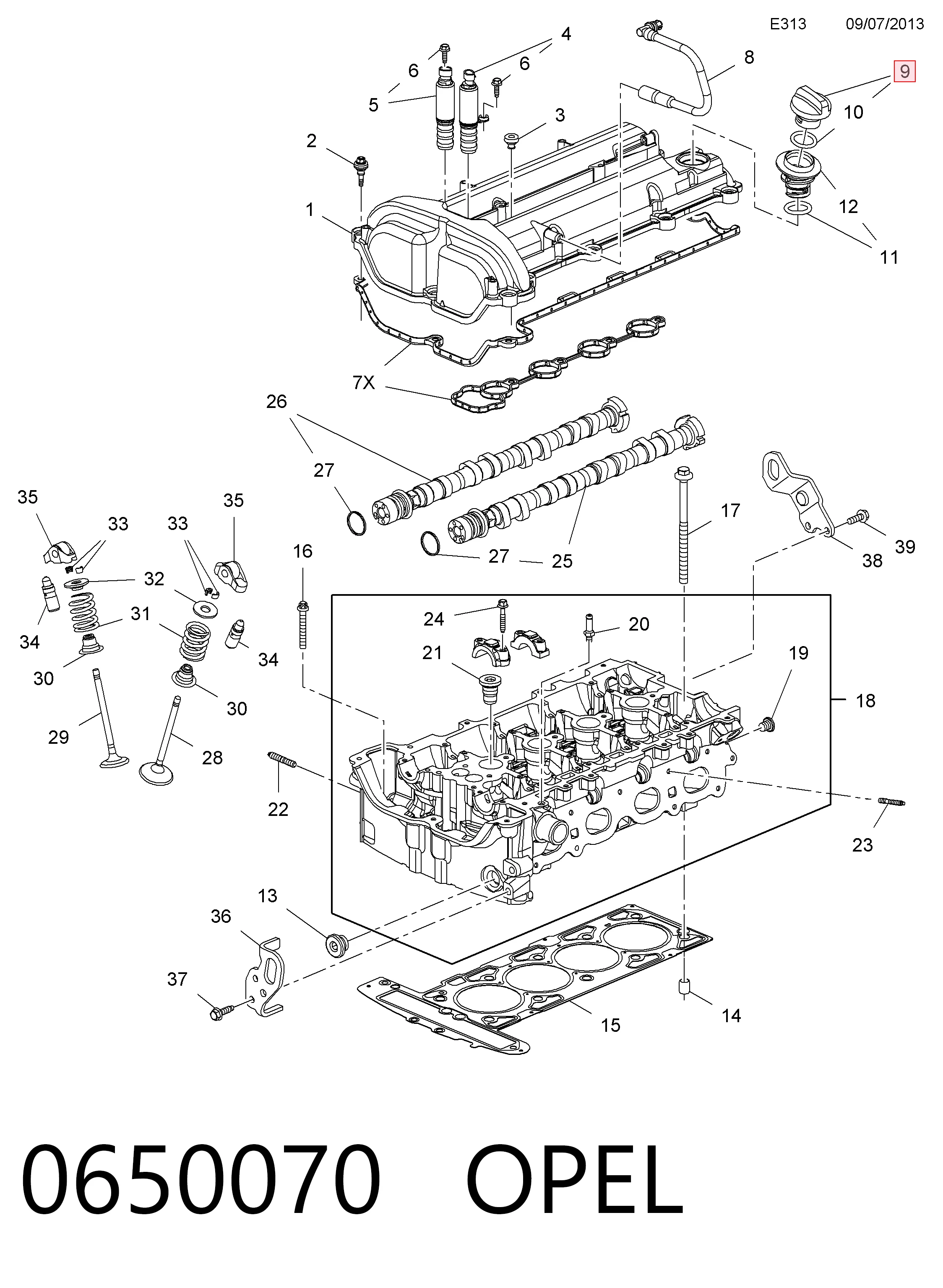 Кришка маслозаливной горловини 24454629 Peugeot/Citroen