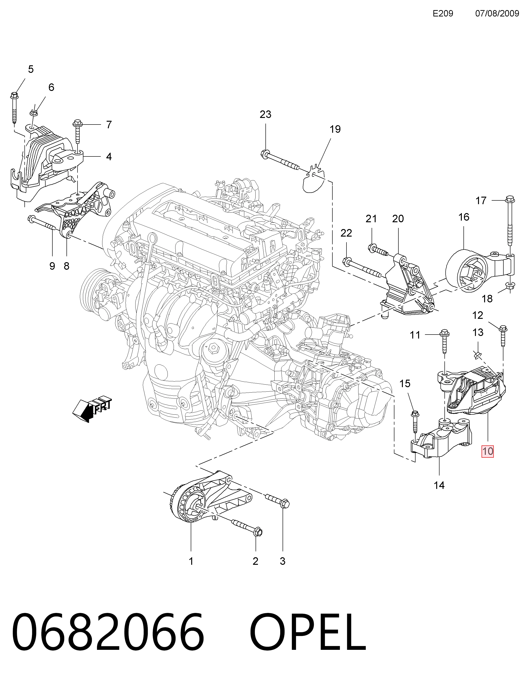 Купити 13287953 Peugeot/Citroen Подушка (опора) двигуна, ліва