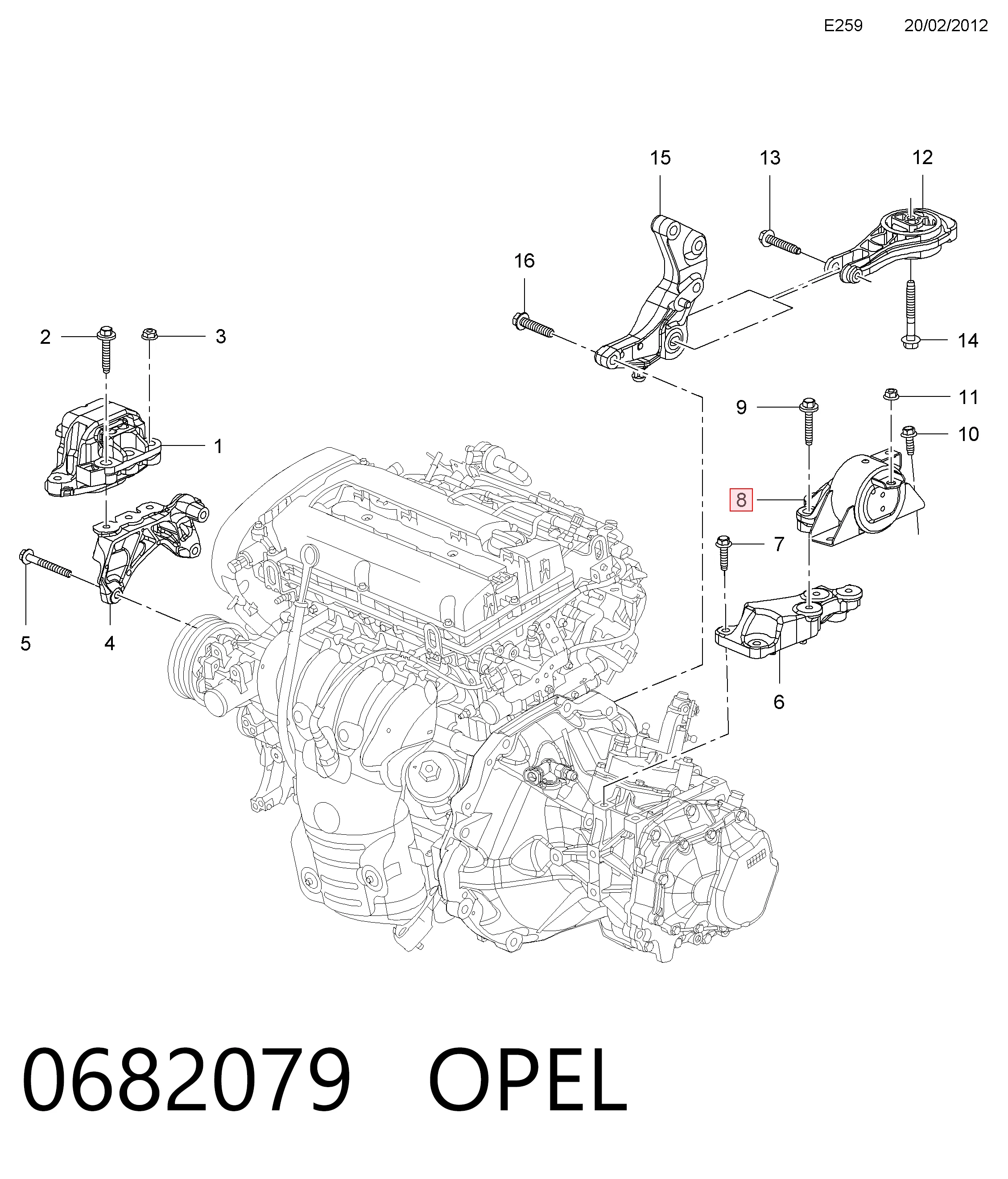 Купити Подушка (опора) двигуна, ліва Opel Mokka I J13