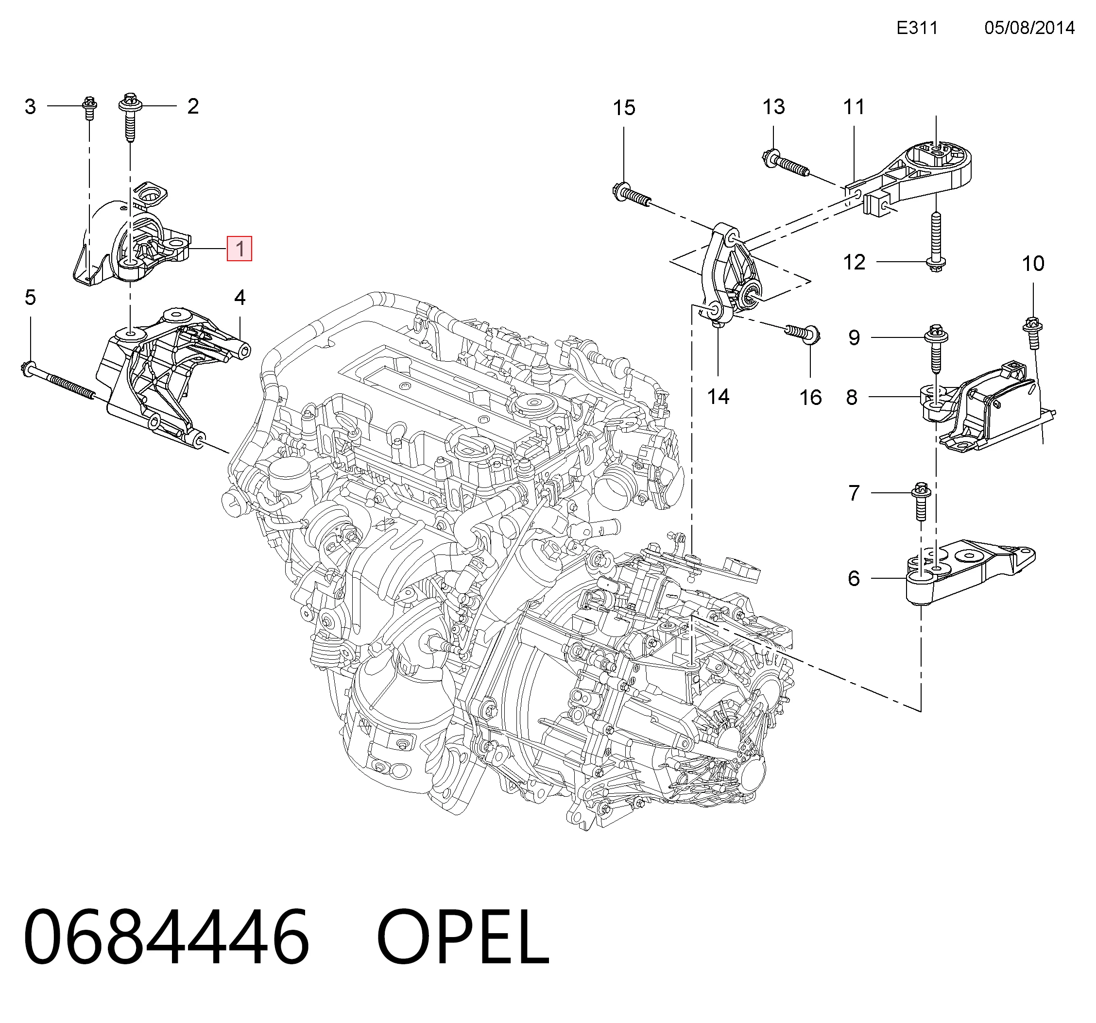 Права подушка двигуна Lemforder 39744 ціна, від 54.02 USD