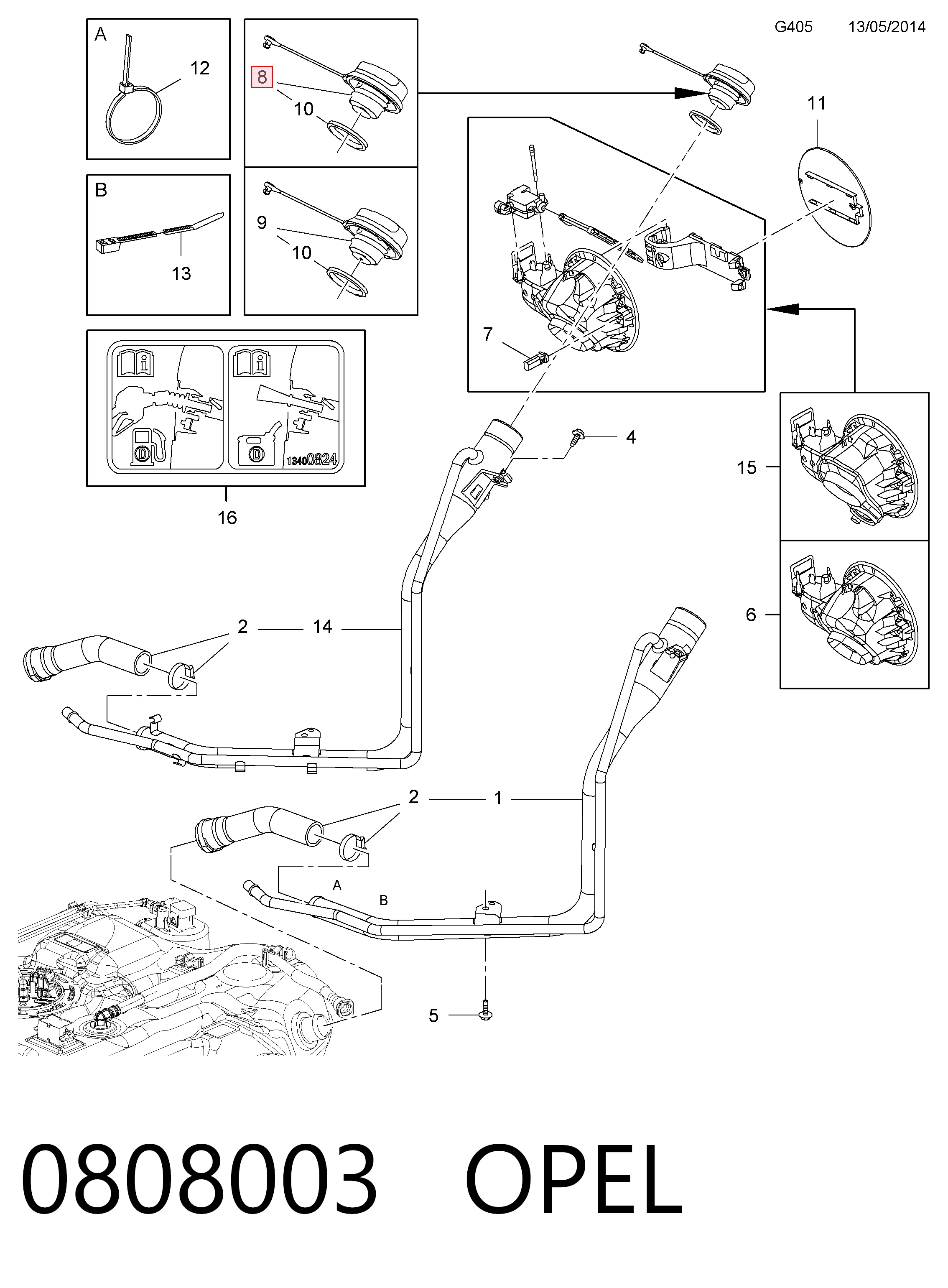 808003 General Motors Кришка / пробка бензобака