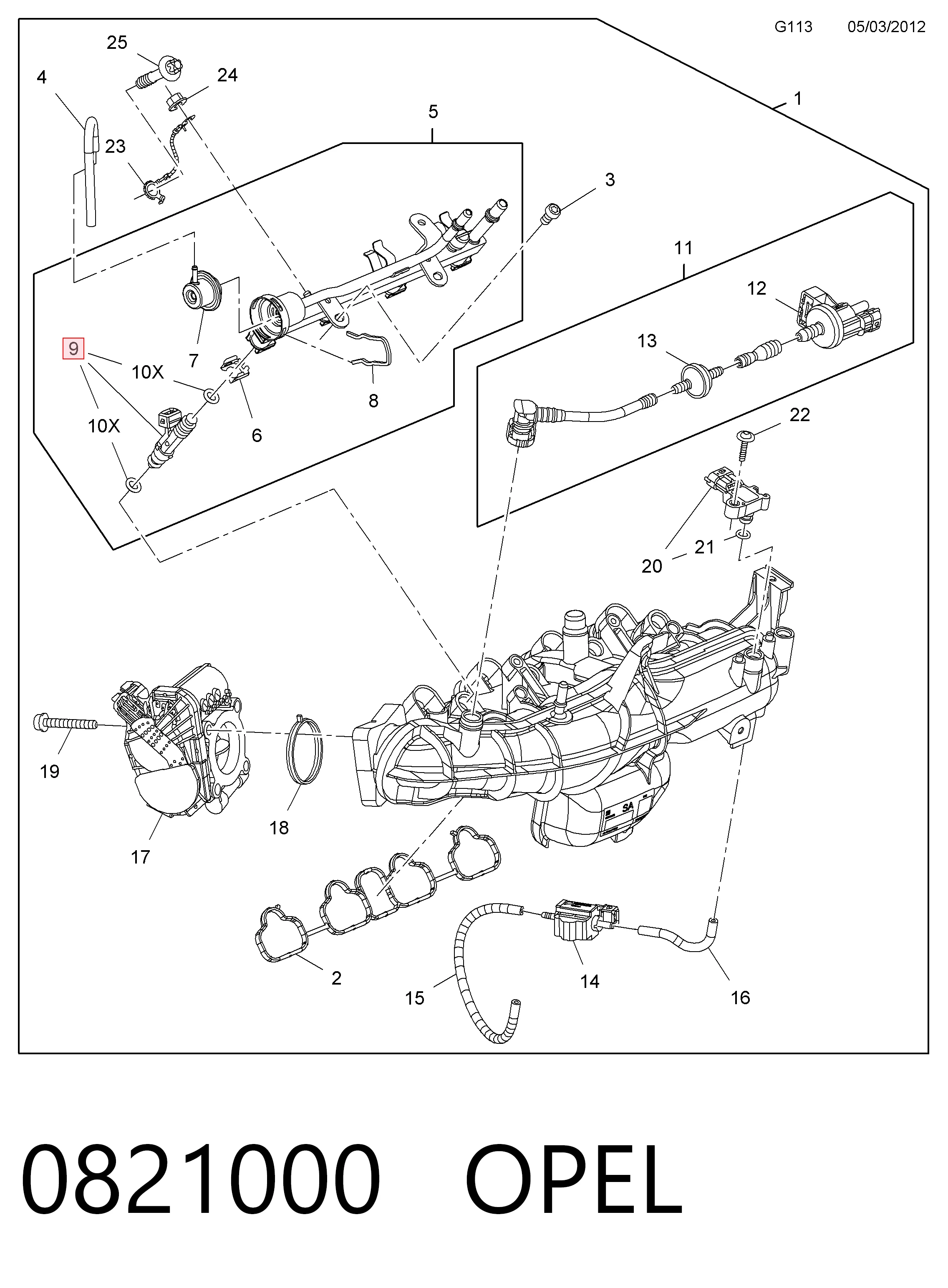 Купити 55565971 Peugeot/Citroen Форсунка дизельна в зборі, розпилювач + тримач