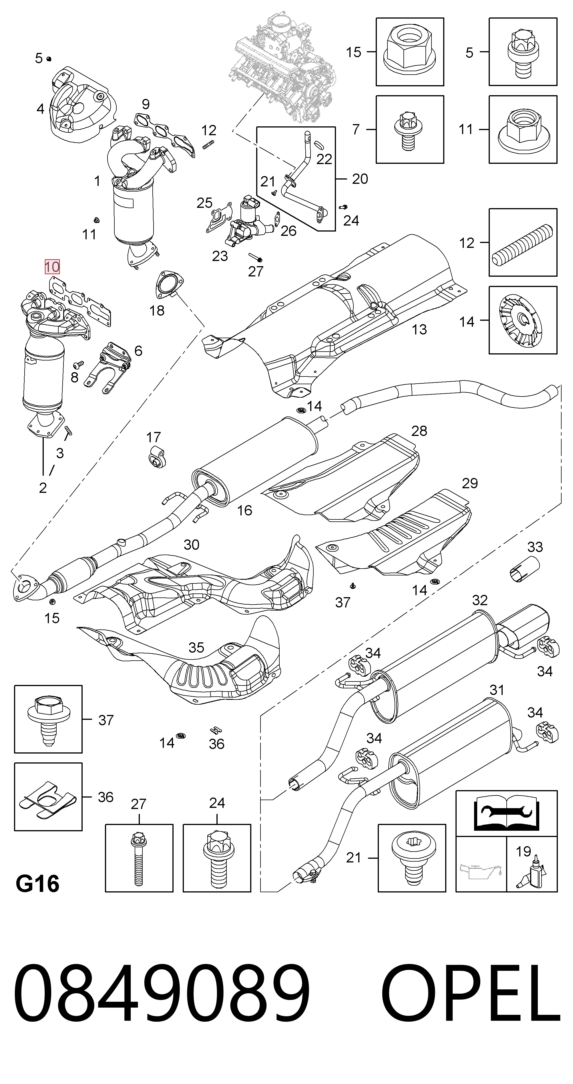 Прокладка випускного колектора Opel Corsa D мінівен (S07) (2006 - 2015) ціна, від 8.55 USD