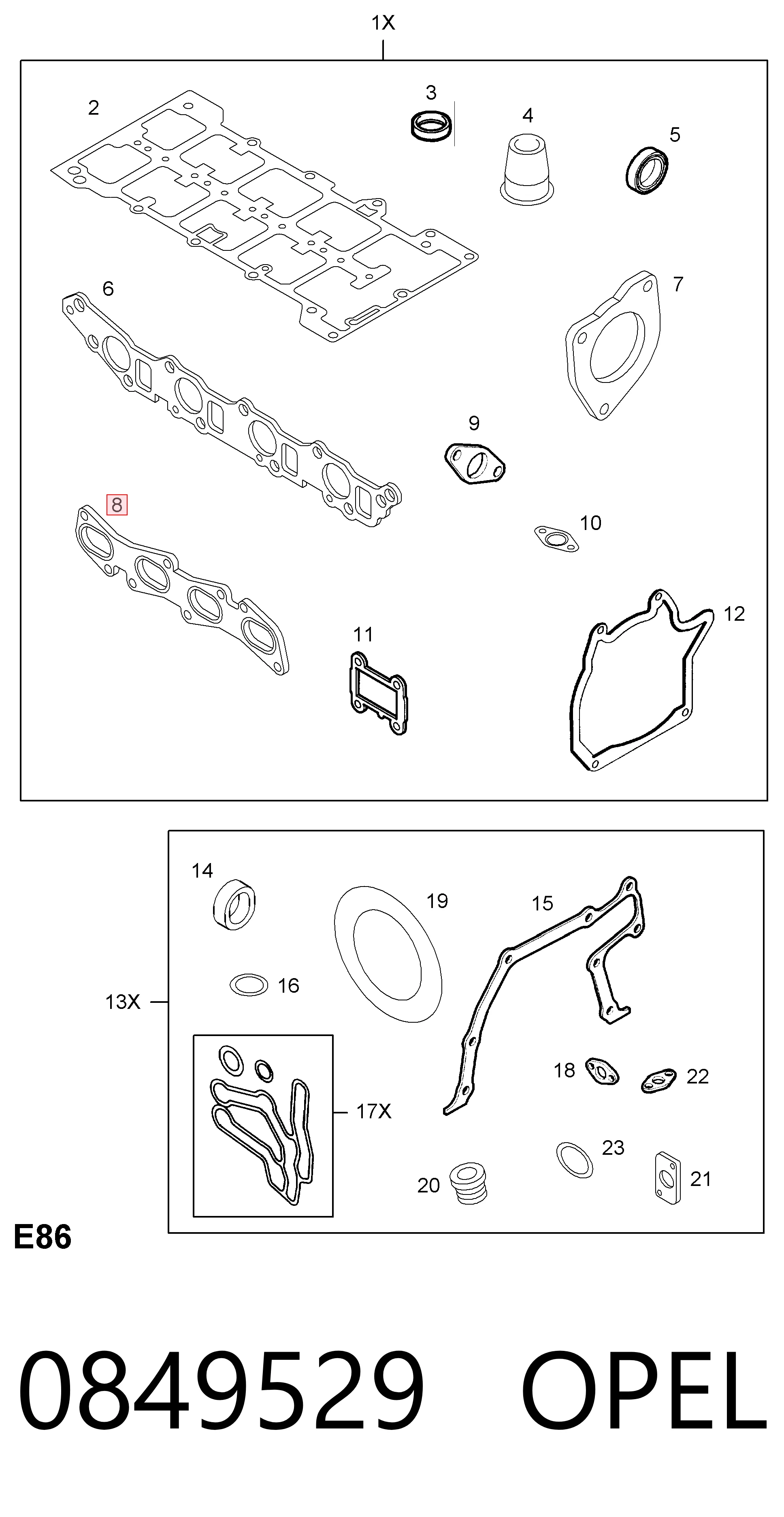 Прокладка випускного колектора General Motors 93179066