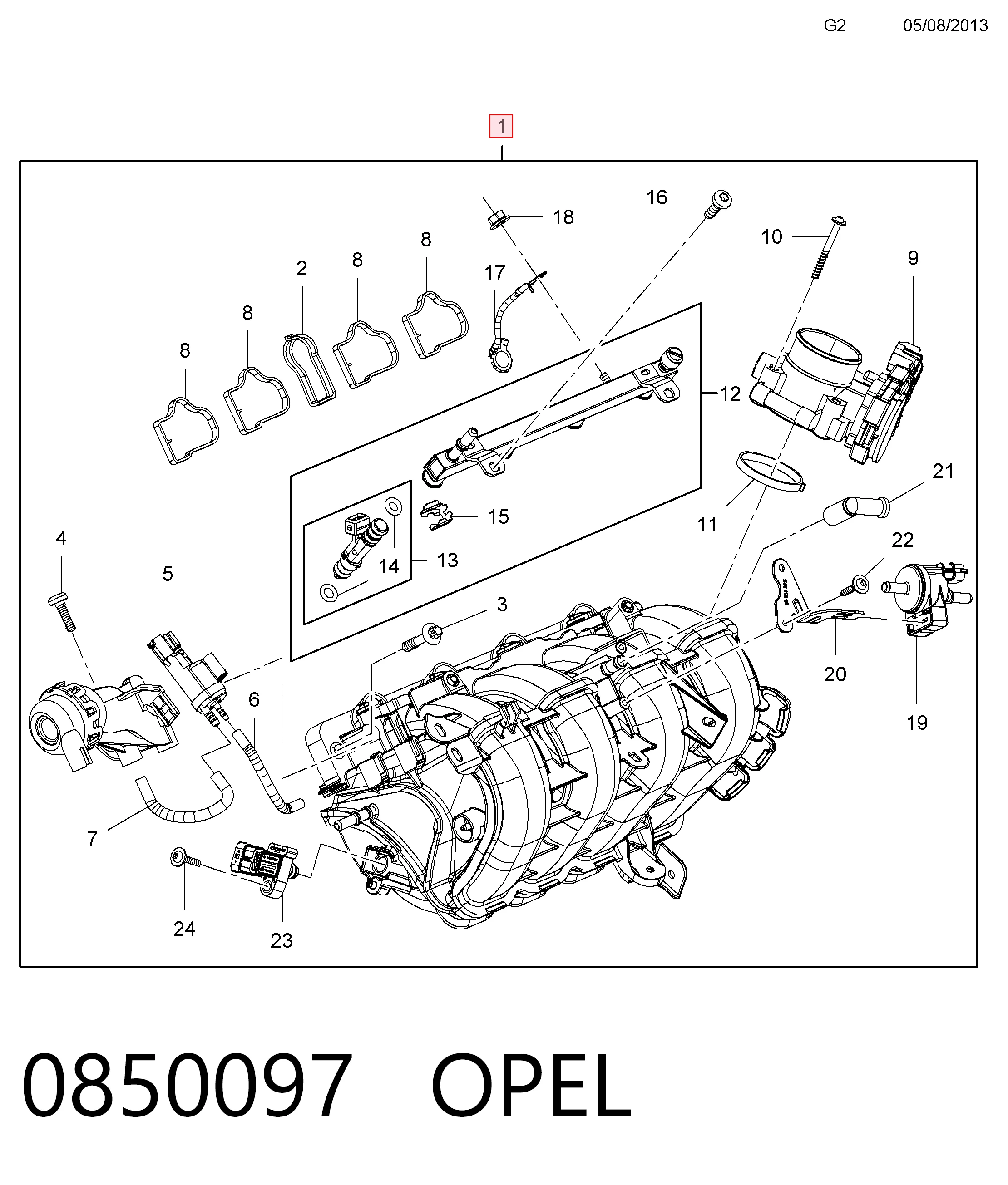 55572730 Peugeot/Citroen Колектор впускний