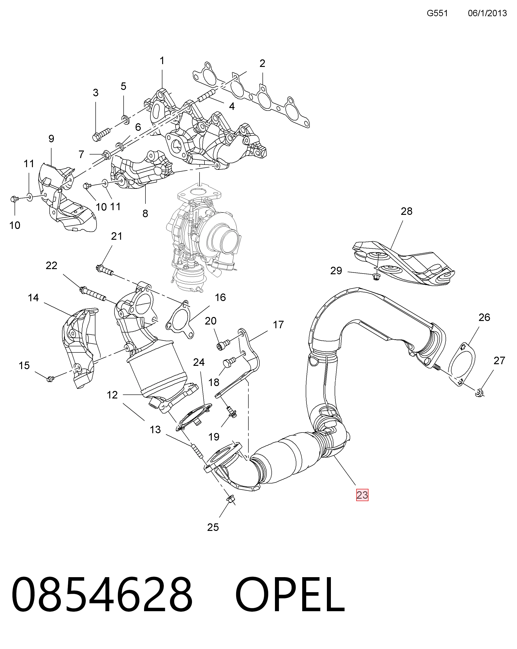 Труба приймальна (штани) глушника, передня General Motors 25950866
