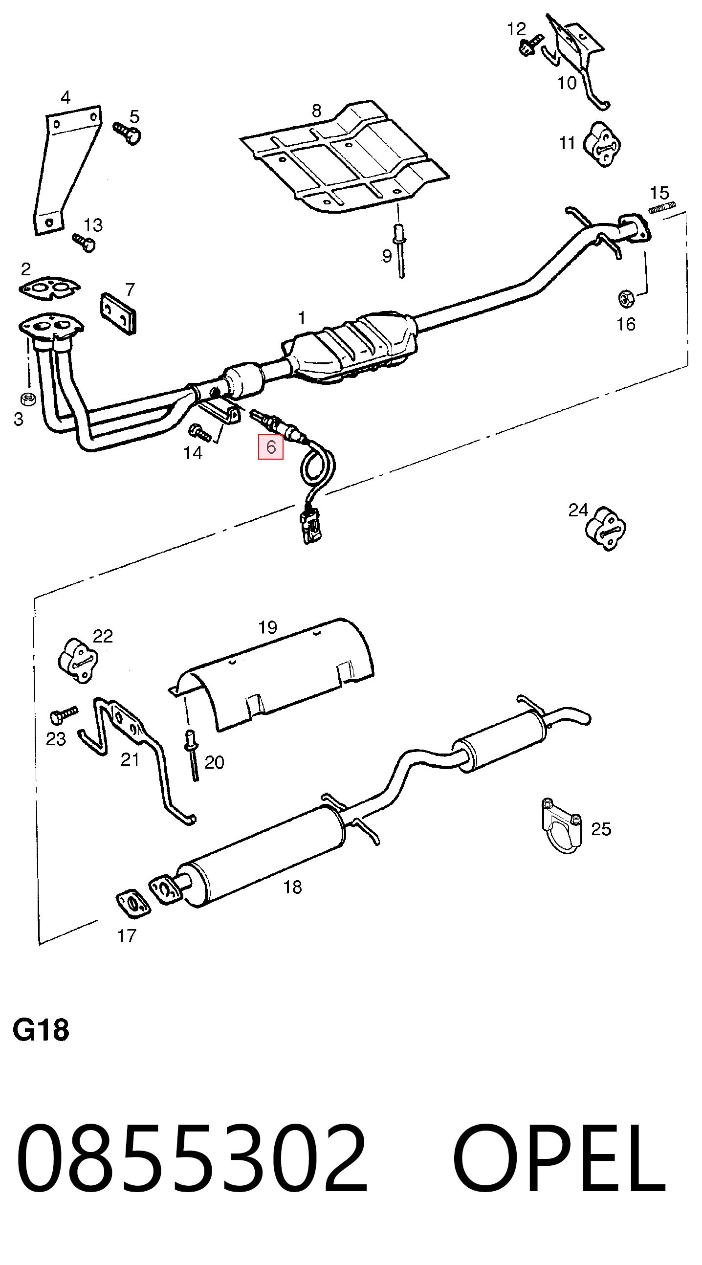 Лямбдазонд, датчик кисню до каталізатора 855302 General Motors