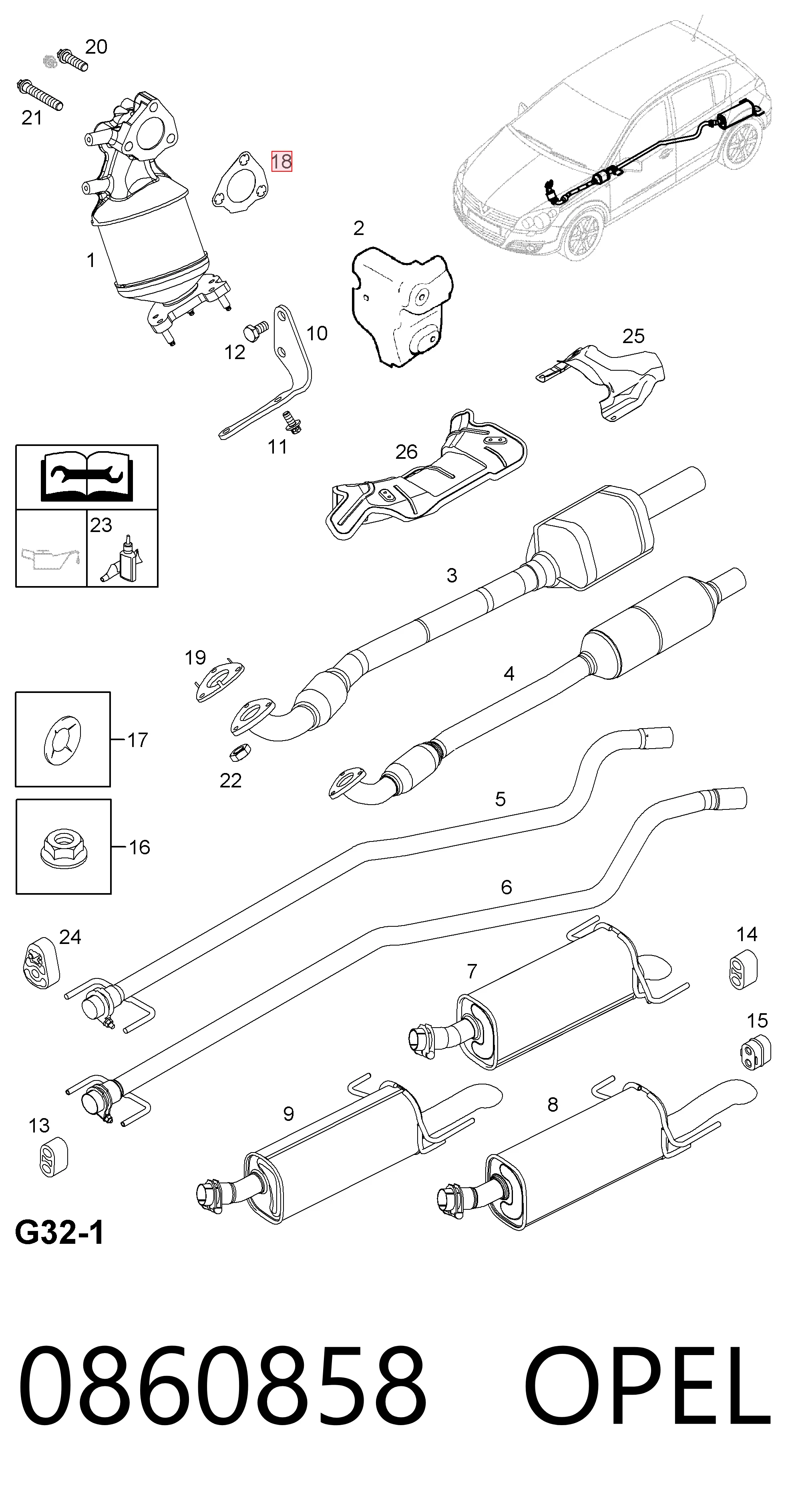 Прокладка штанів на Opel Astra H L35