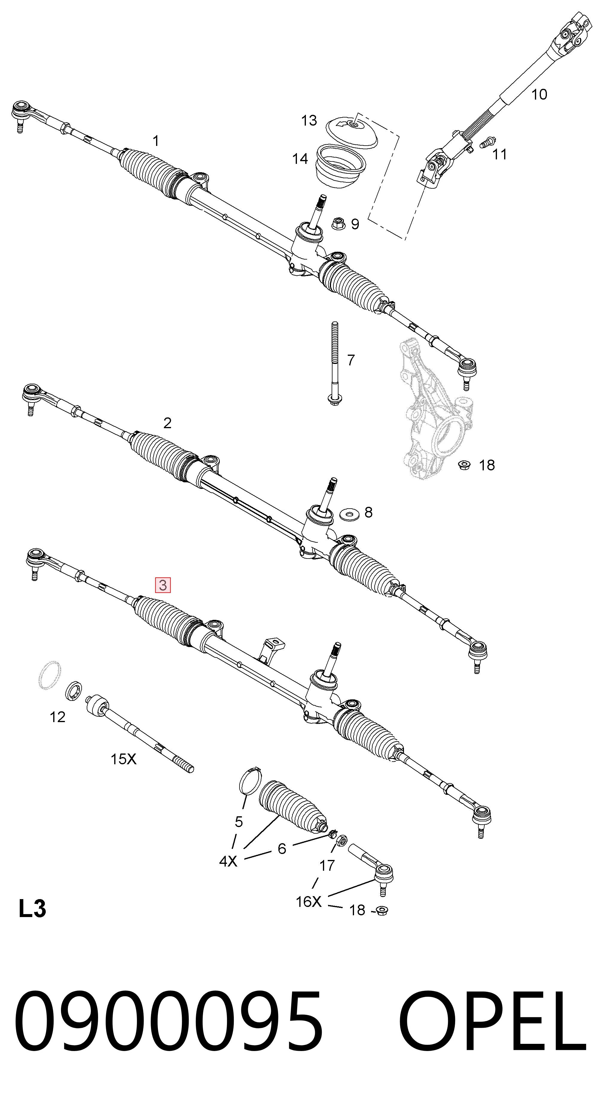Рульова рейка 93168415 General Motors