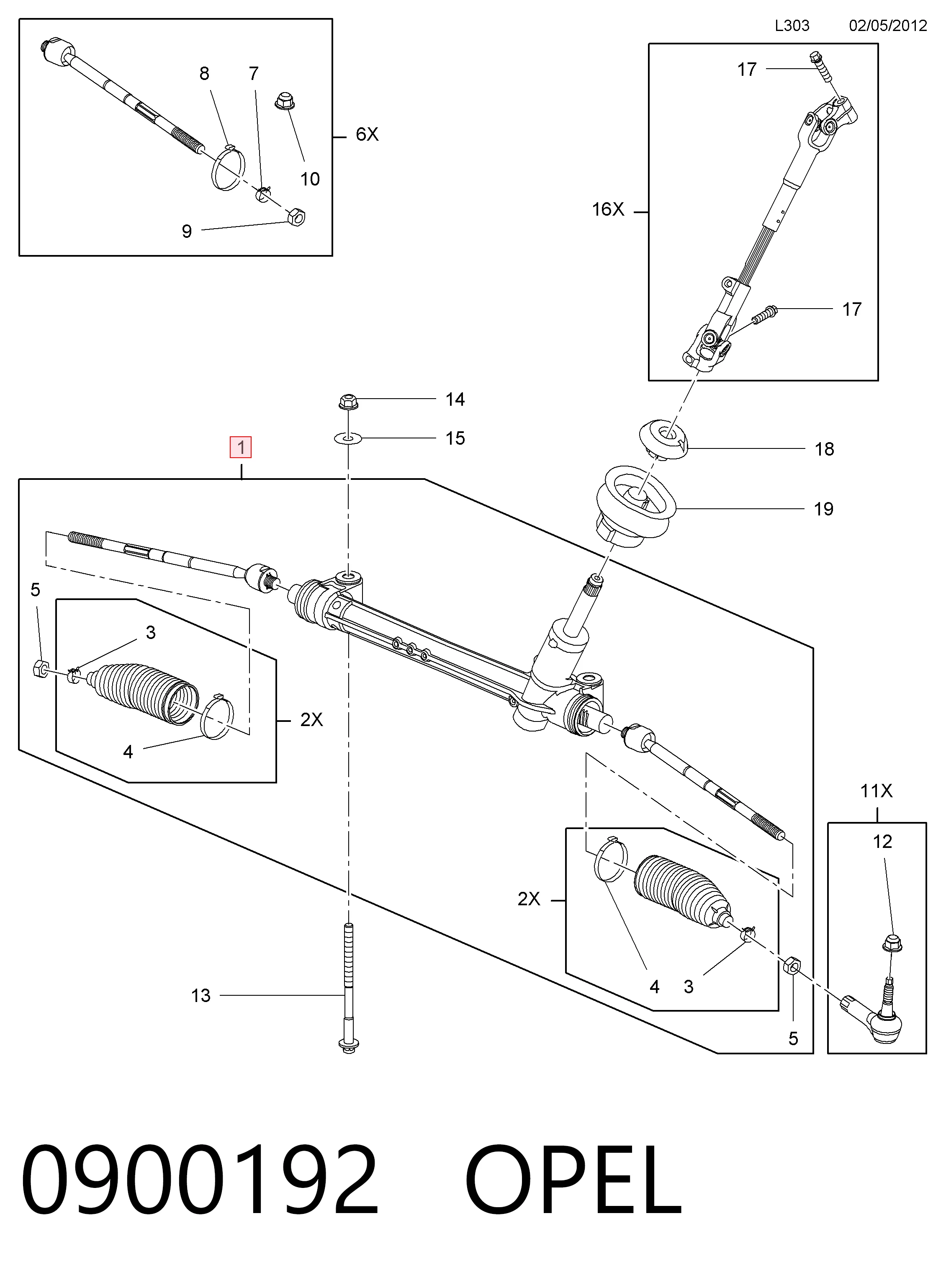 95530382 Peugeot/Citroen Рейковий рульовий механізм
