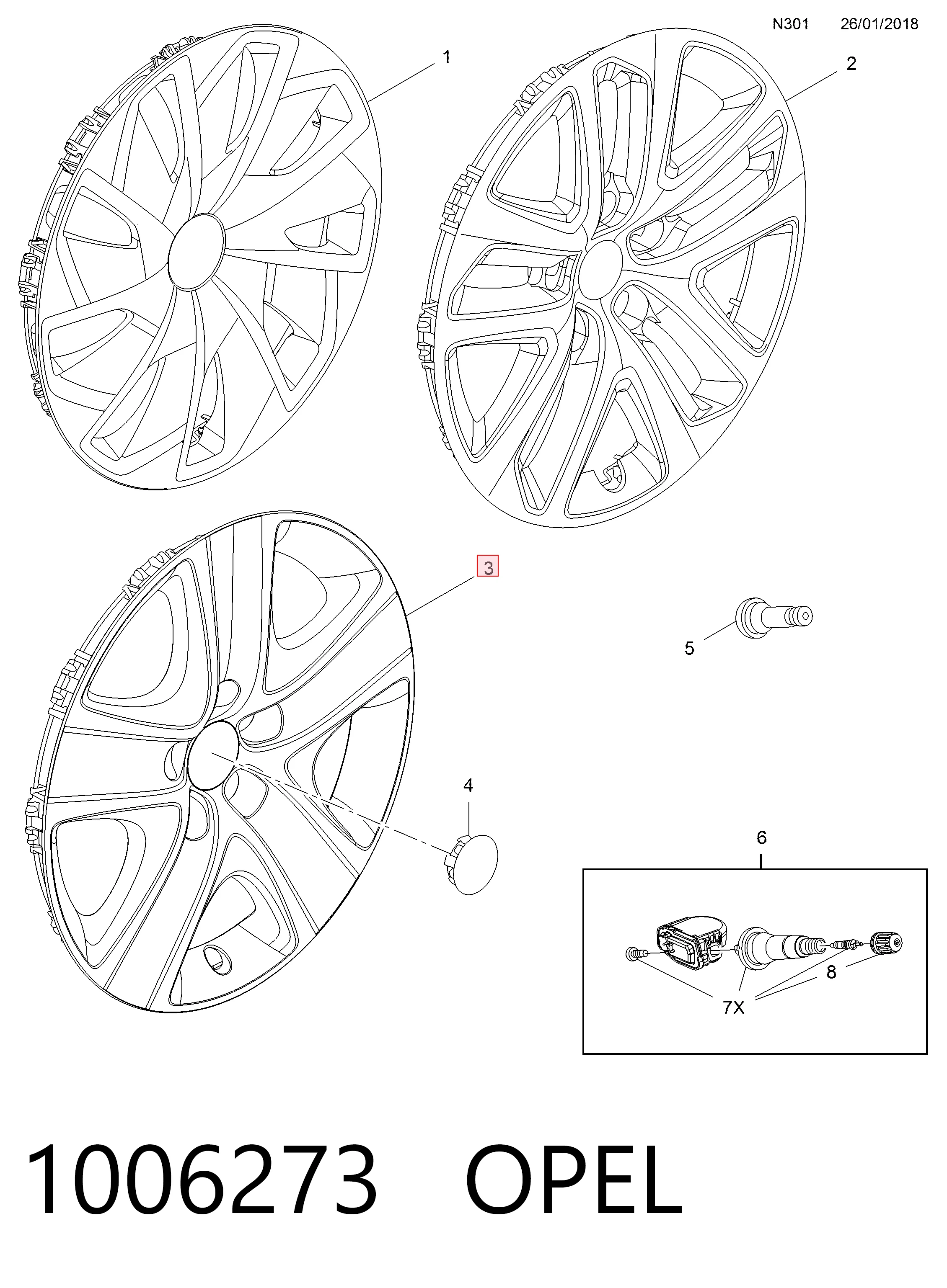 Ковпаки 13267806 Opel