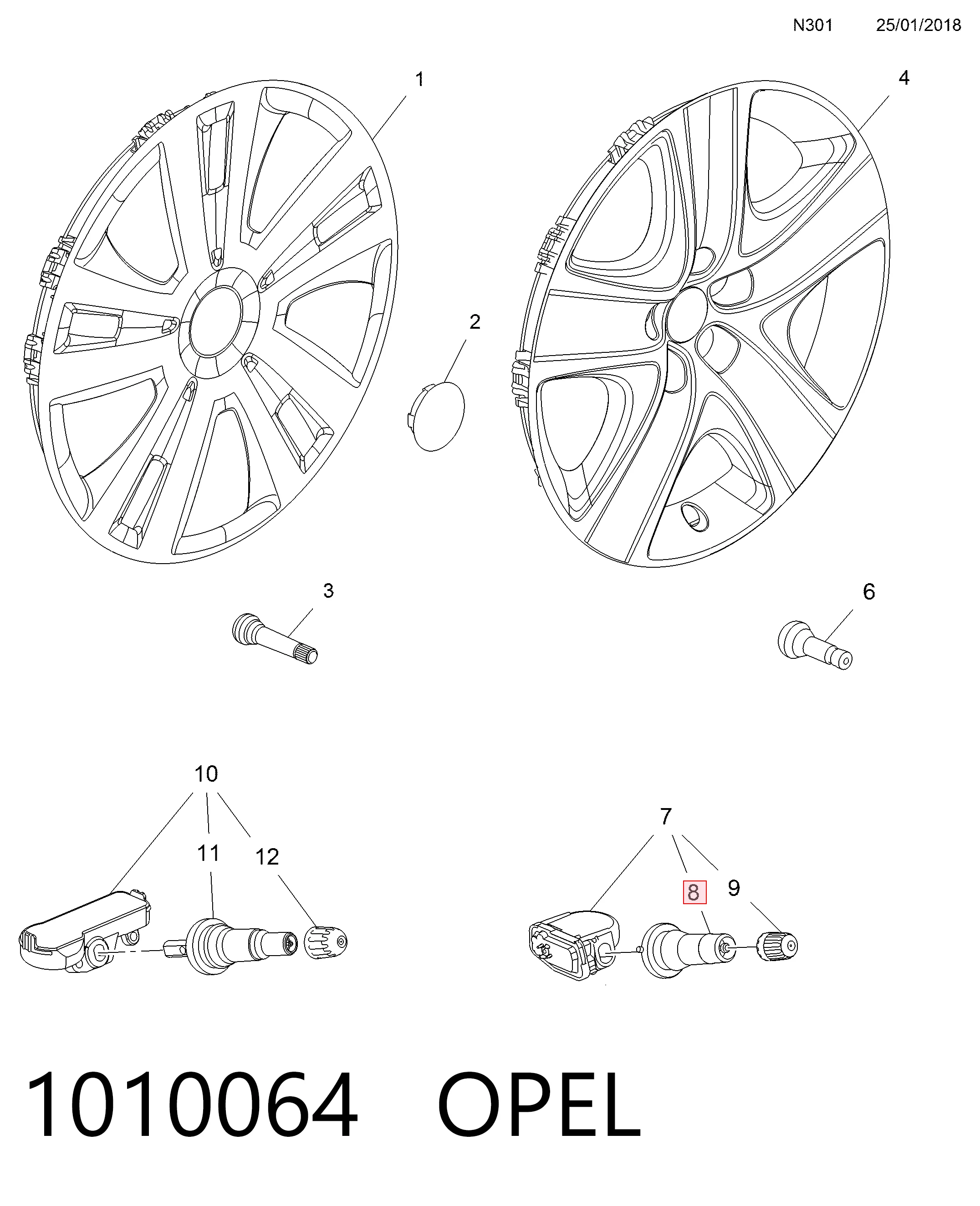 Купити 1AMTP2001A Chrysler Вентиль для колеса