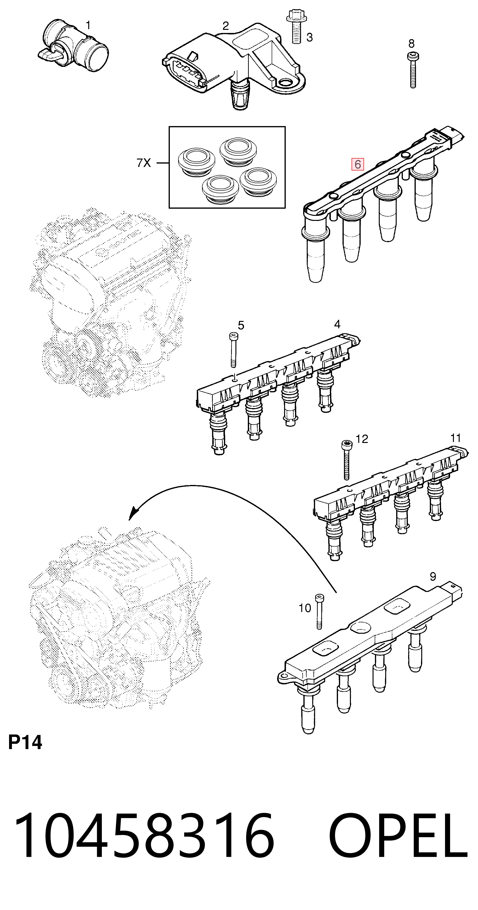 10458316 Opel Котушка запалювання