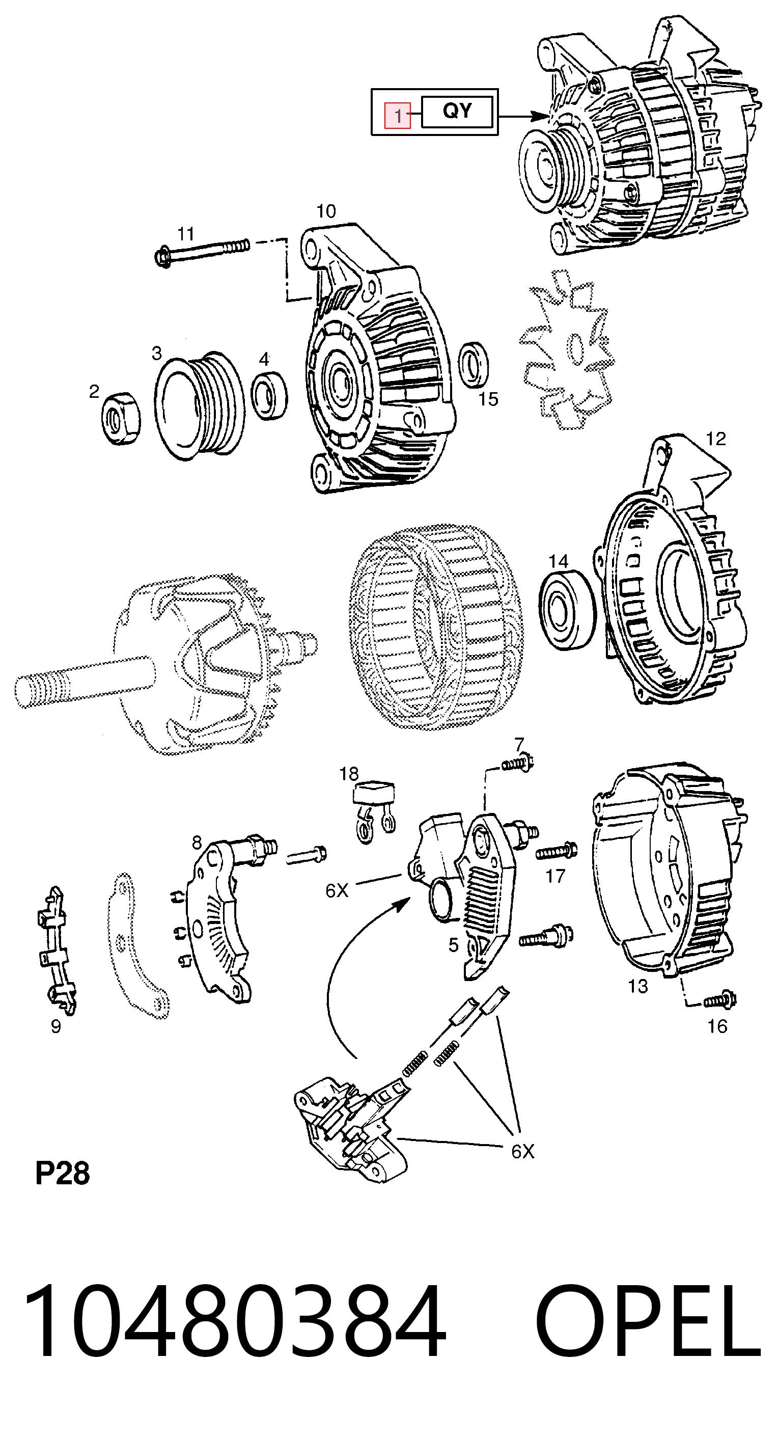 10480384 Opel Авто генератор