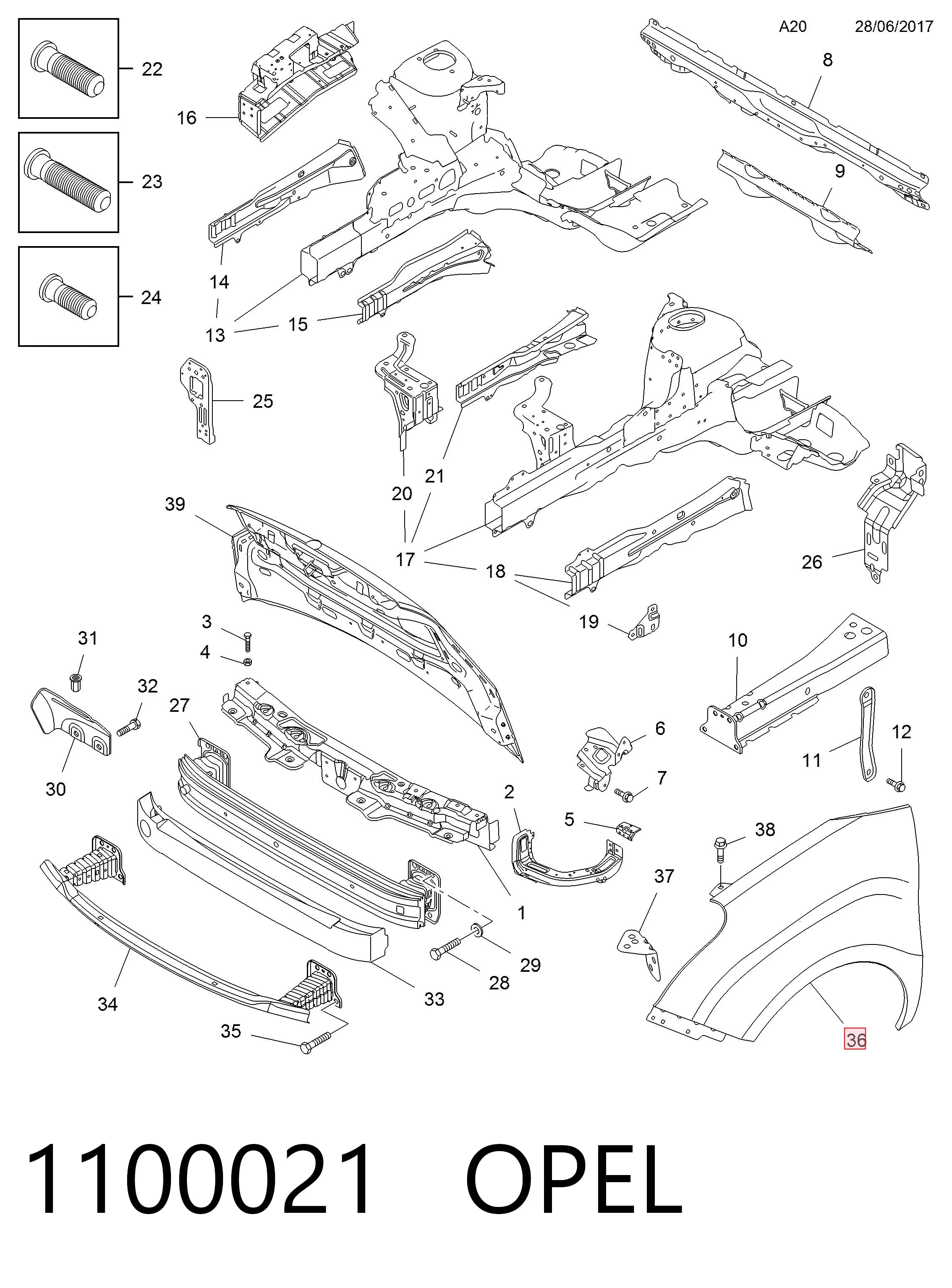 Купити 95509342 Peugeot/Citroen Крила