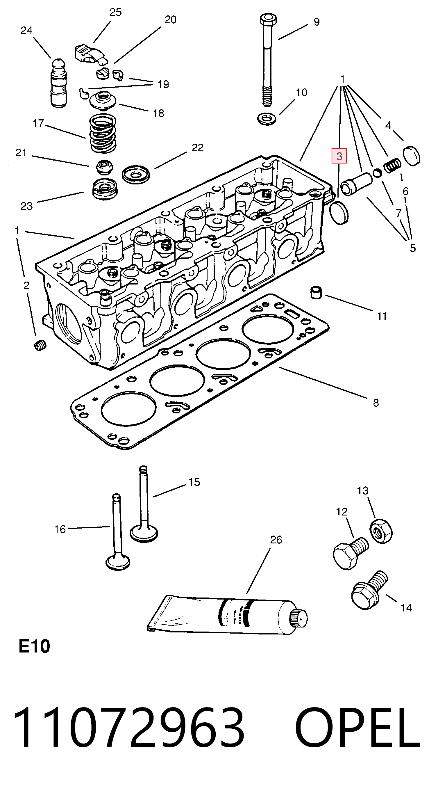 11072963 Opel Заглушка головки блока