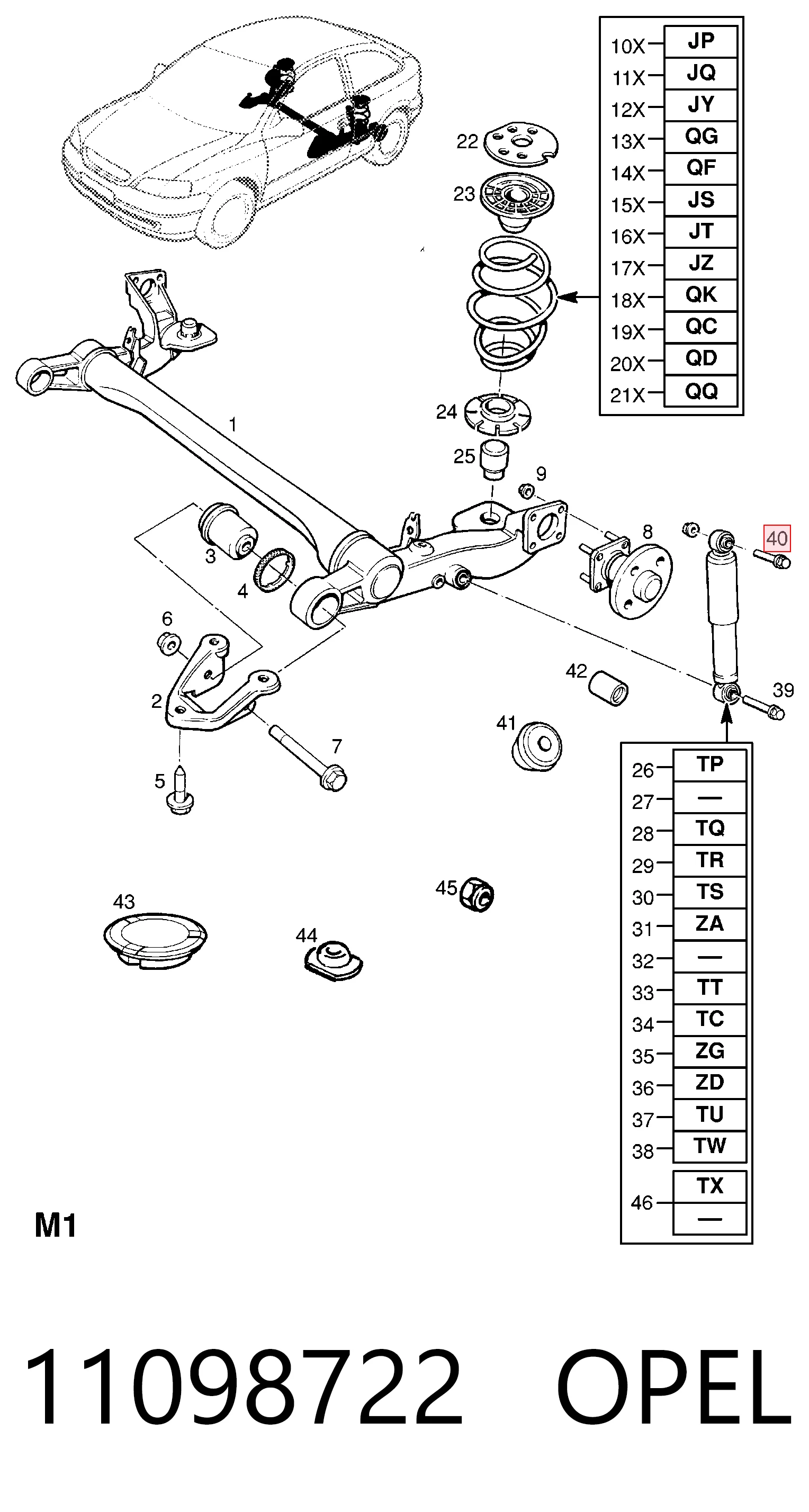 11098722 Peugeot/Citroen Болт кріплення амортизатора заднього