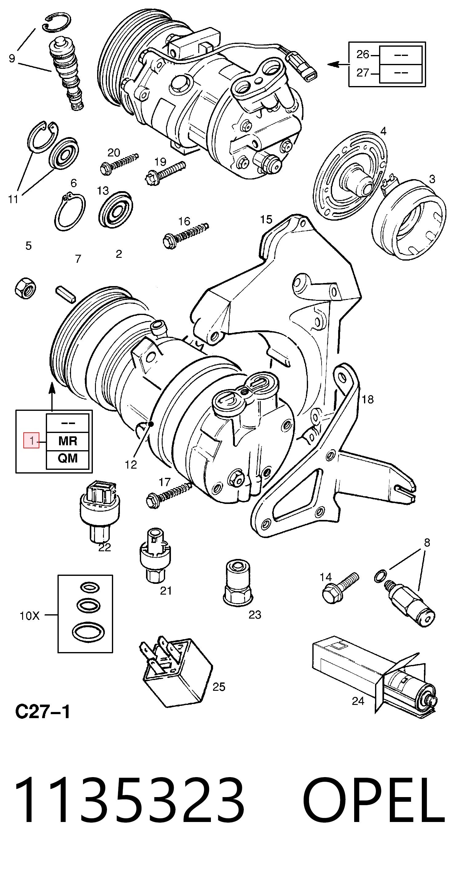 1135323 Opel Компресор холодоагенту