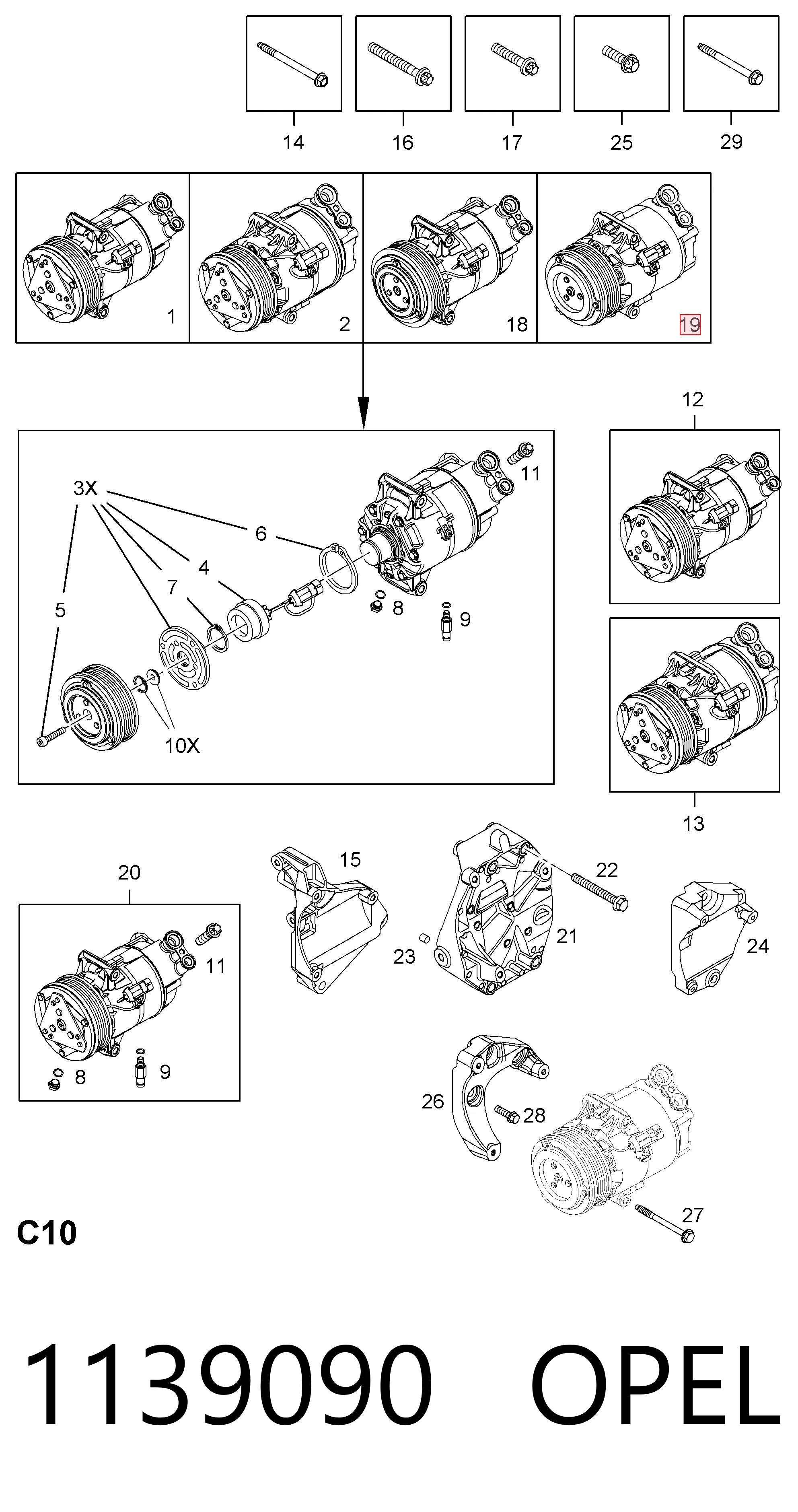 1139090 Opel Компресор холодоагенту