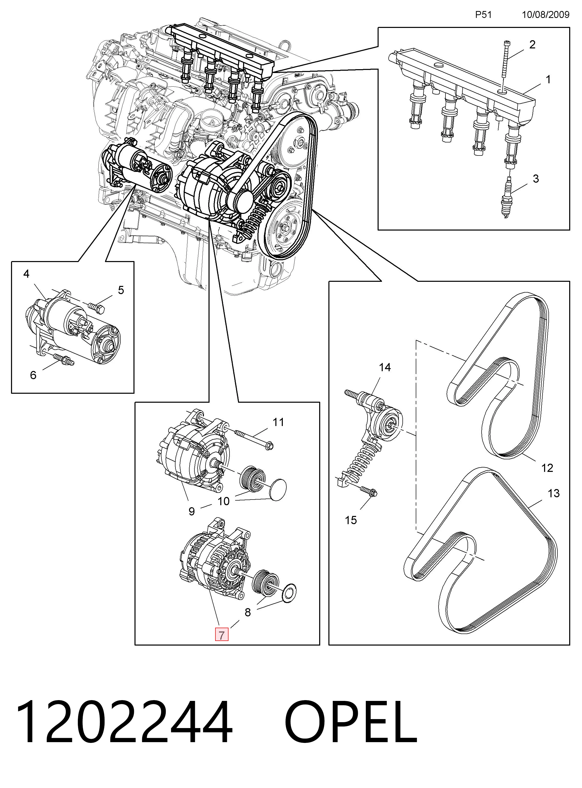 1202244 Opel Авто генератор