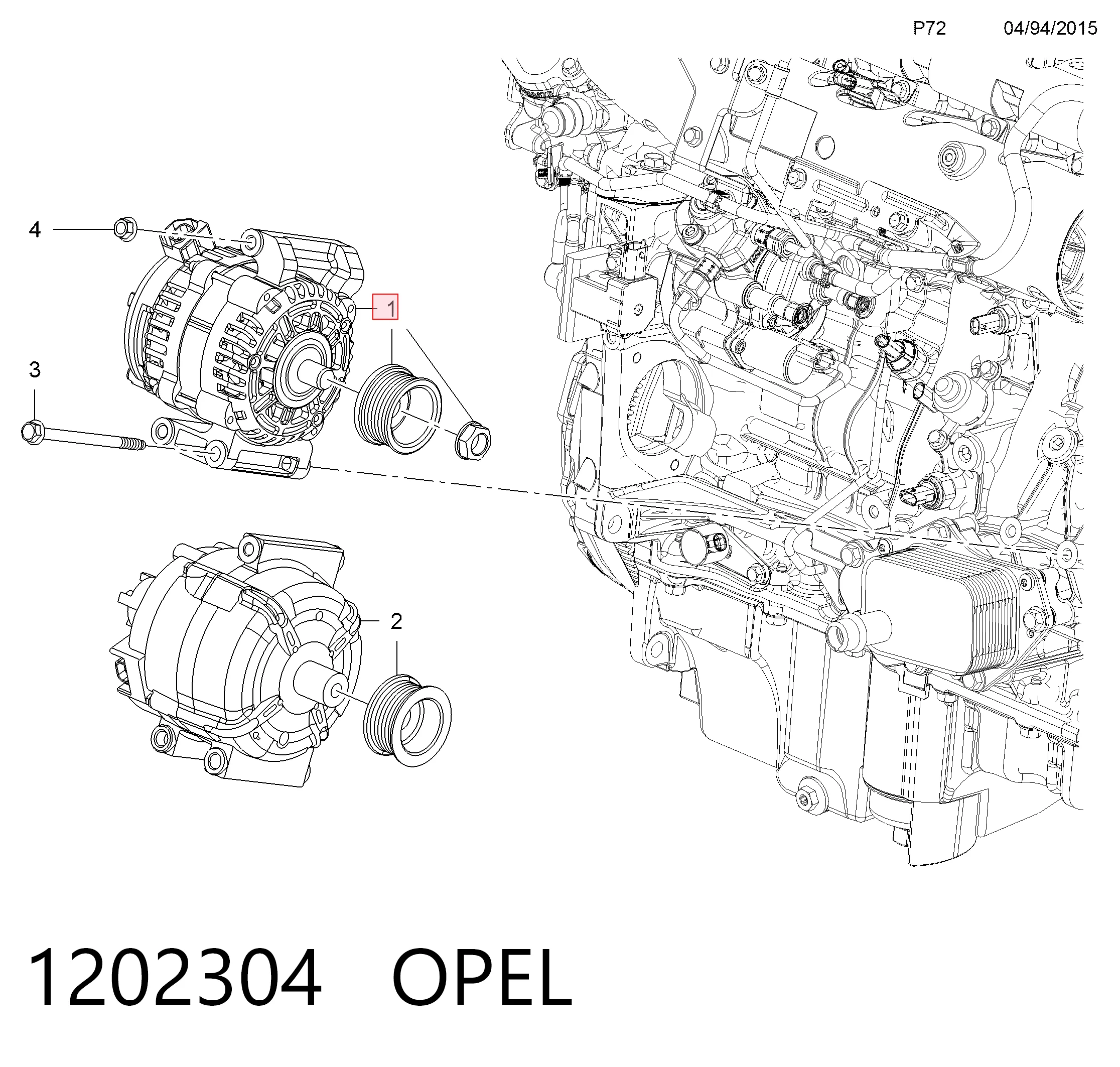 Генератор General Motors 95519901 ціна, від 254.16 USD
