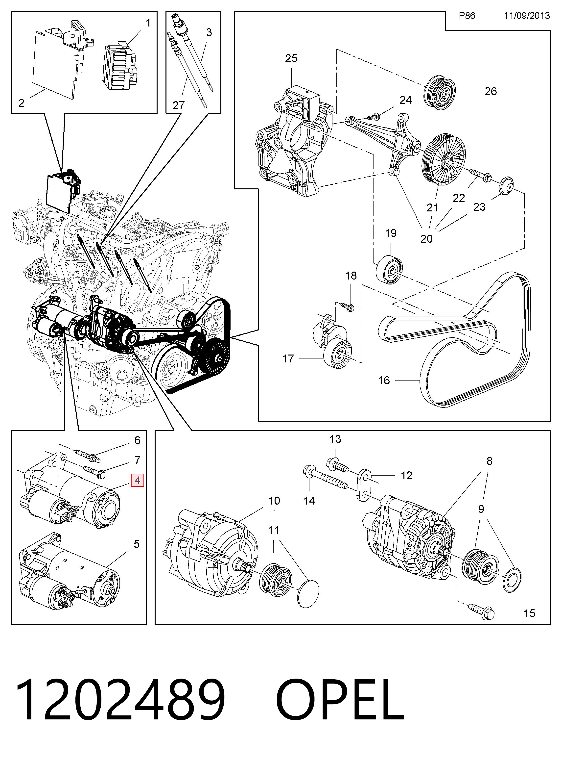 1202489 Opel Стартер двигуна