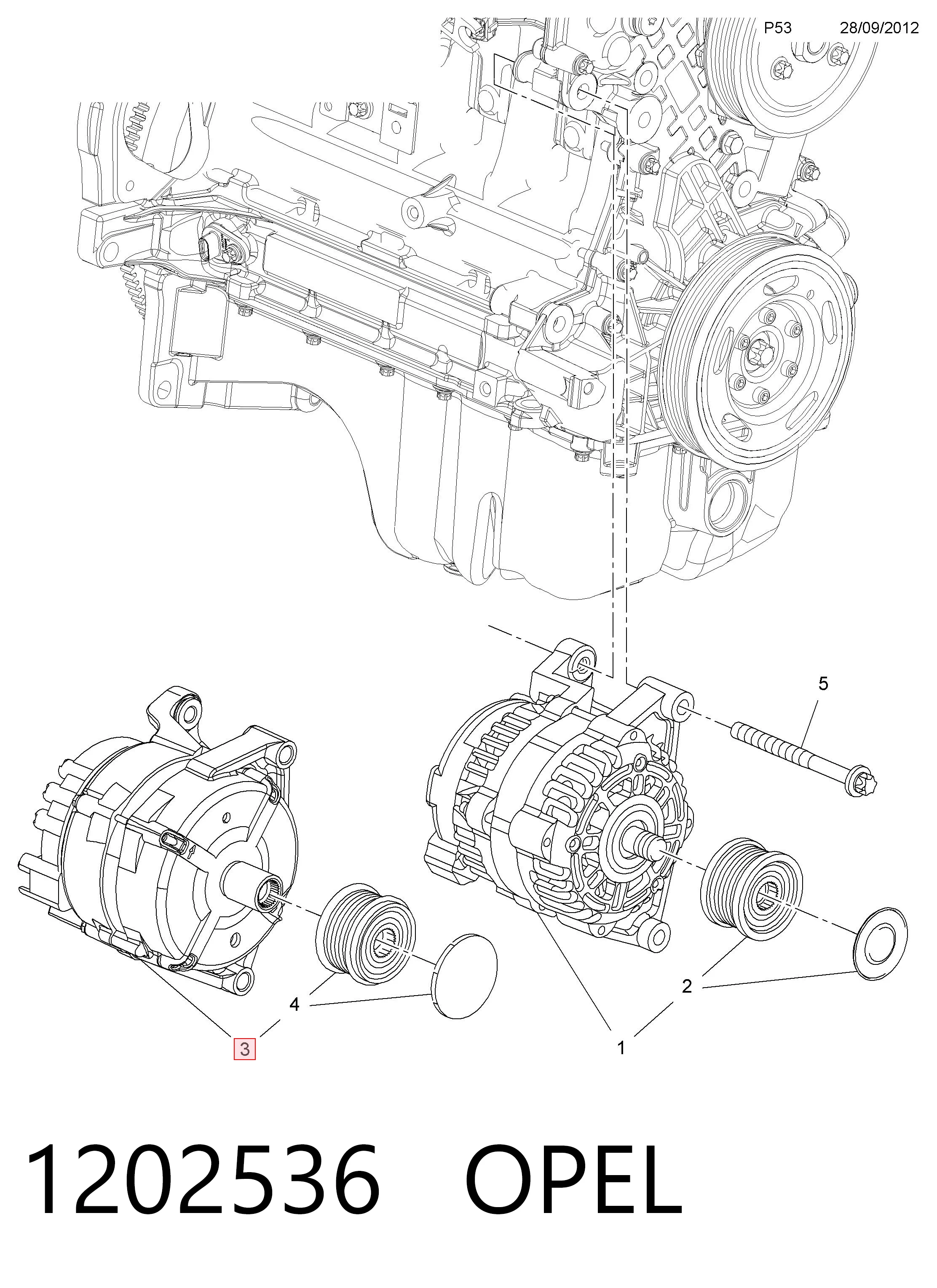 1202536 Opel Авто генератор