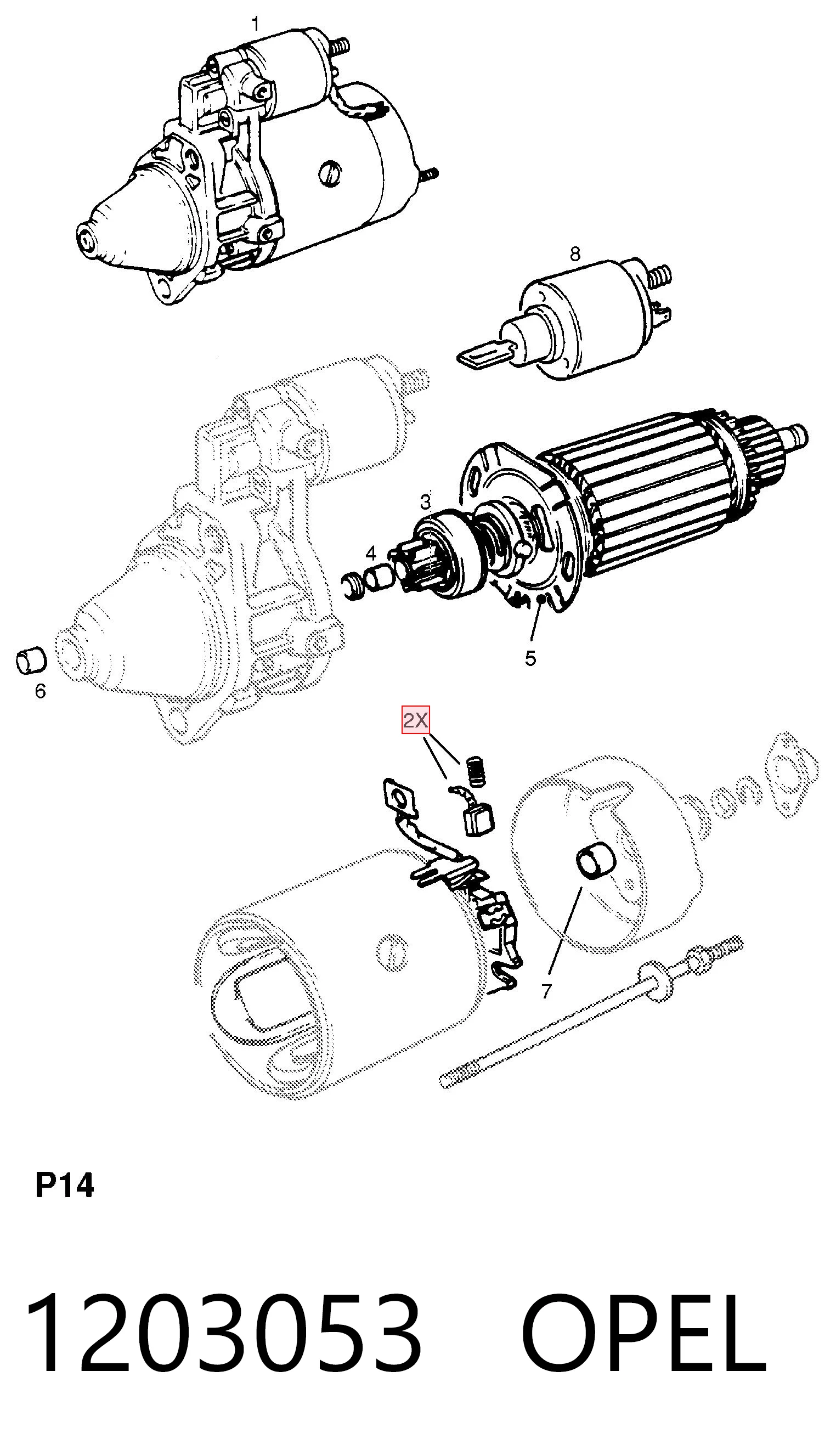 Щітка стартера AMS0349 Magneti Marelli