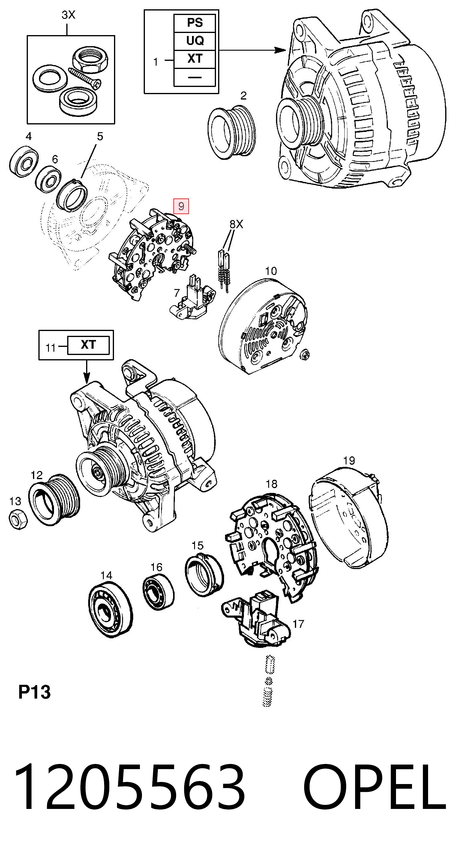Діодний міст 9119695 General Motors