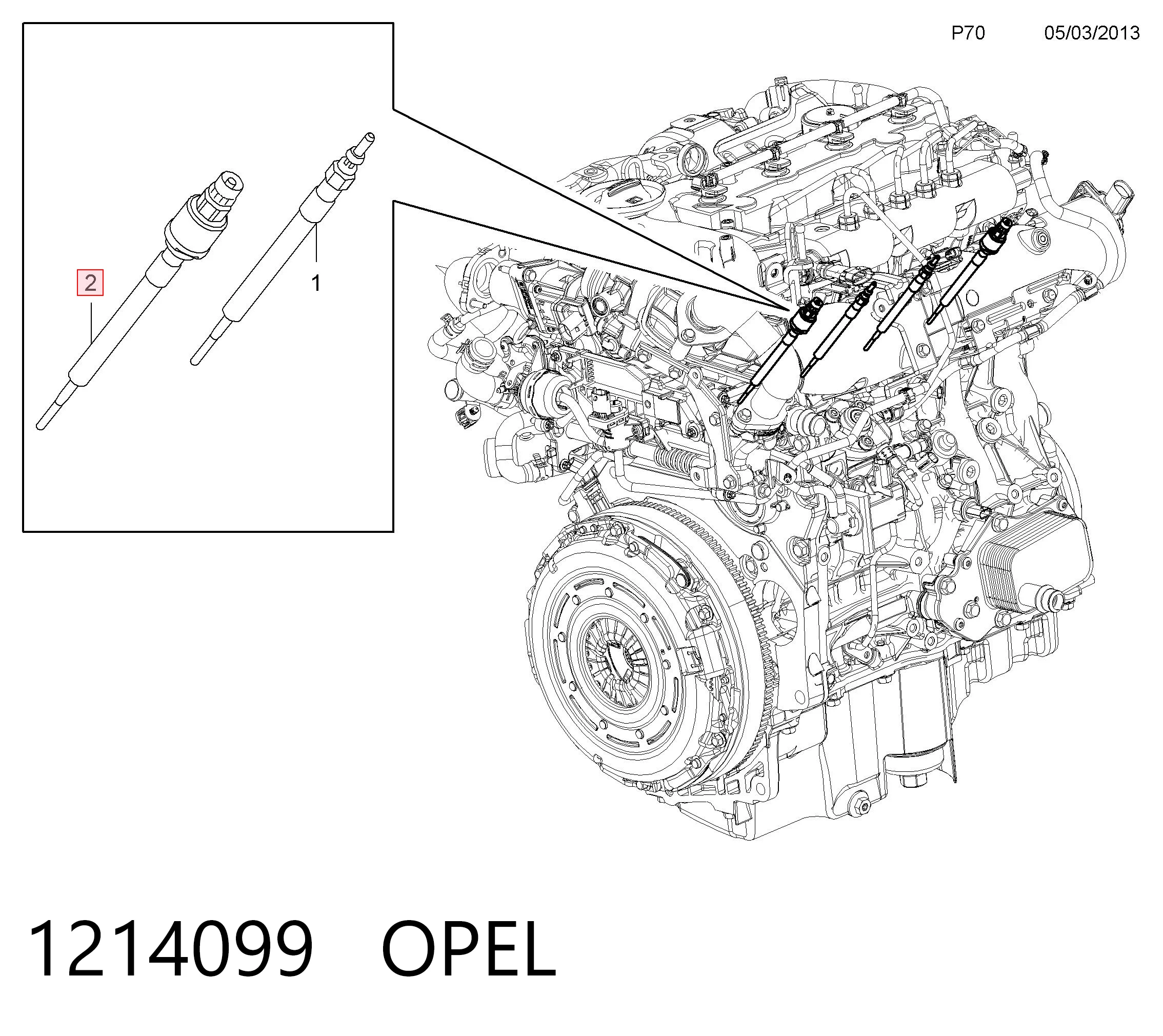 1214099 Opel Свічки розжарювання
