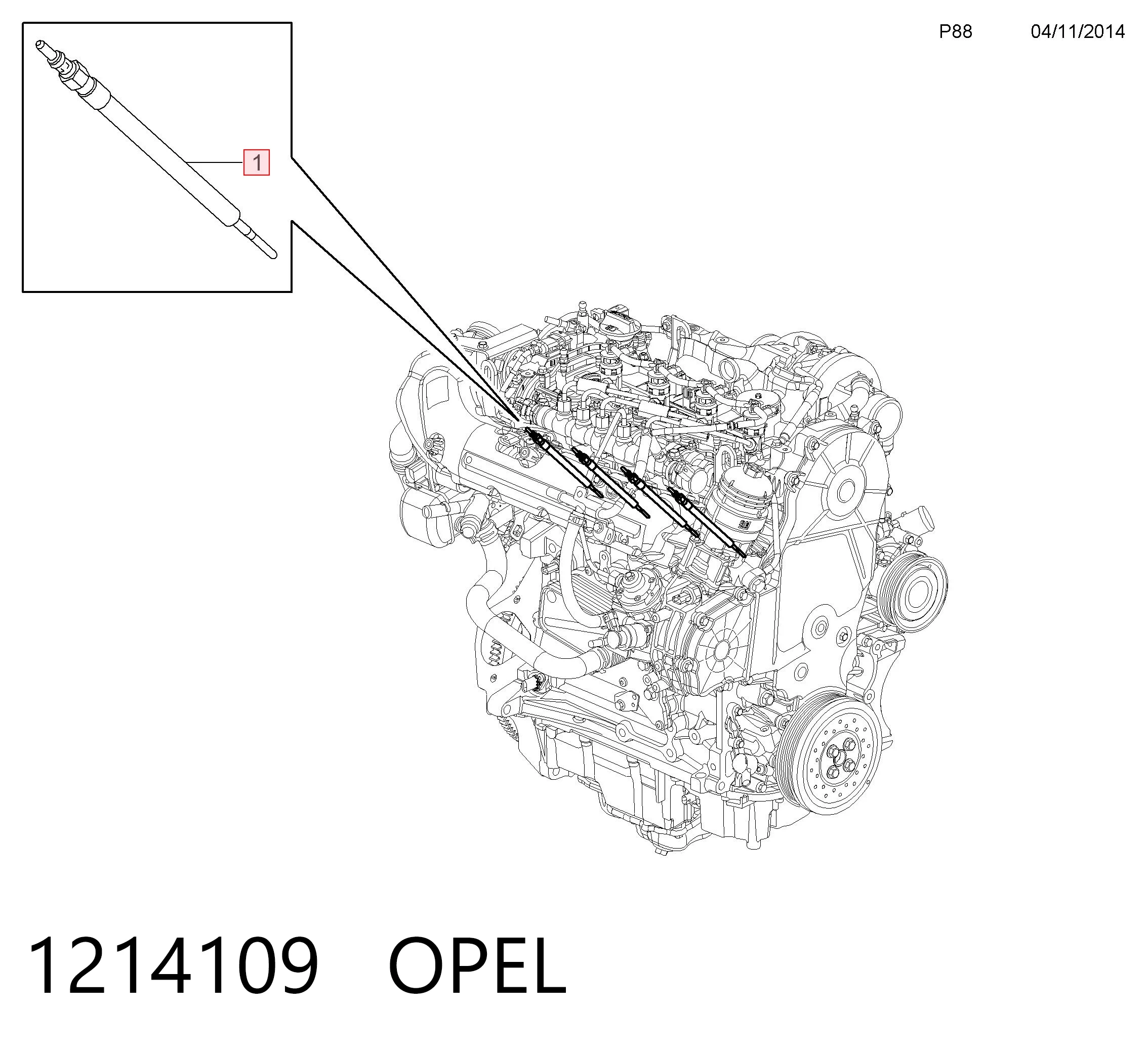Свіча накалу Peugeot/Citroen 55578336 ціна, від 22.44 USD