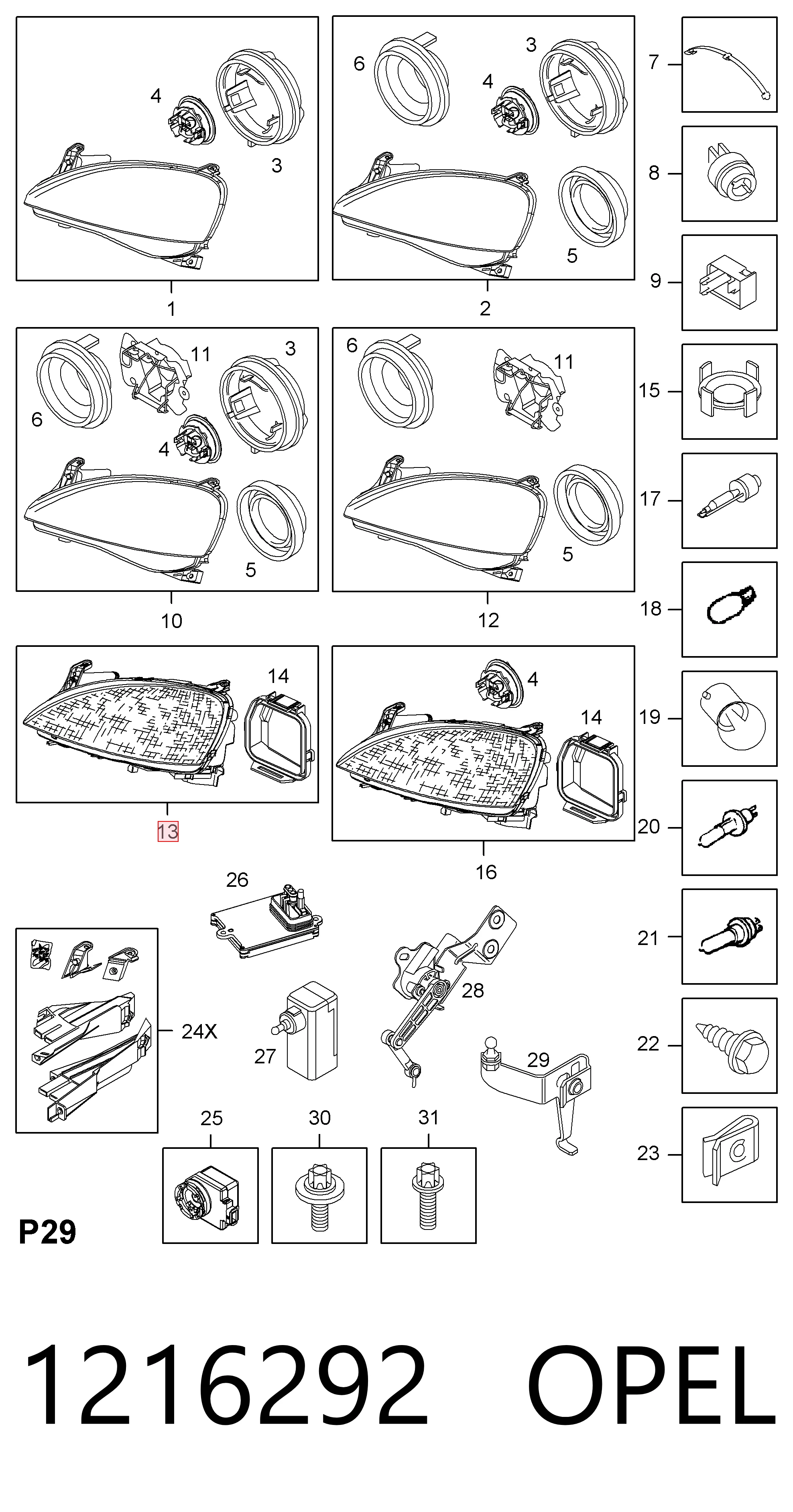 Купити Фара права Opel Corsa C F08, F68