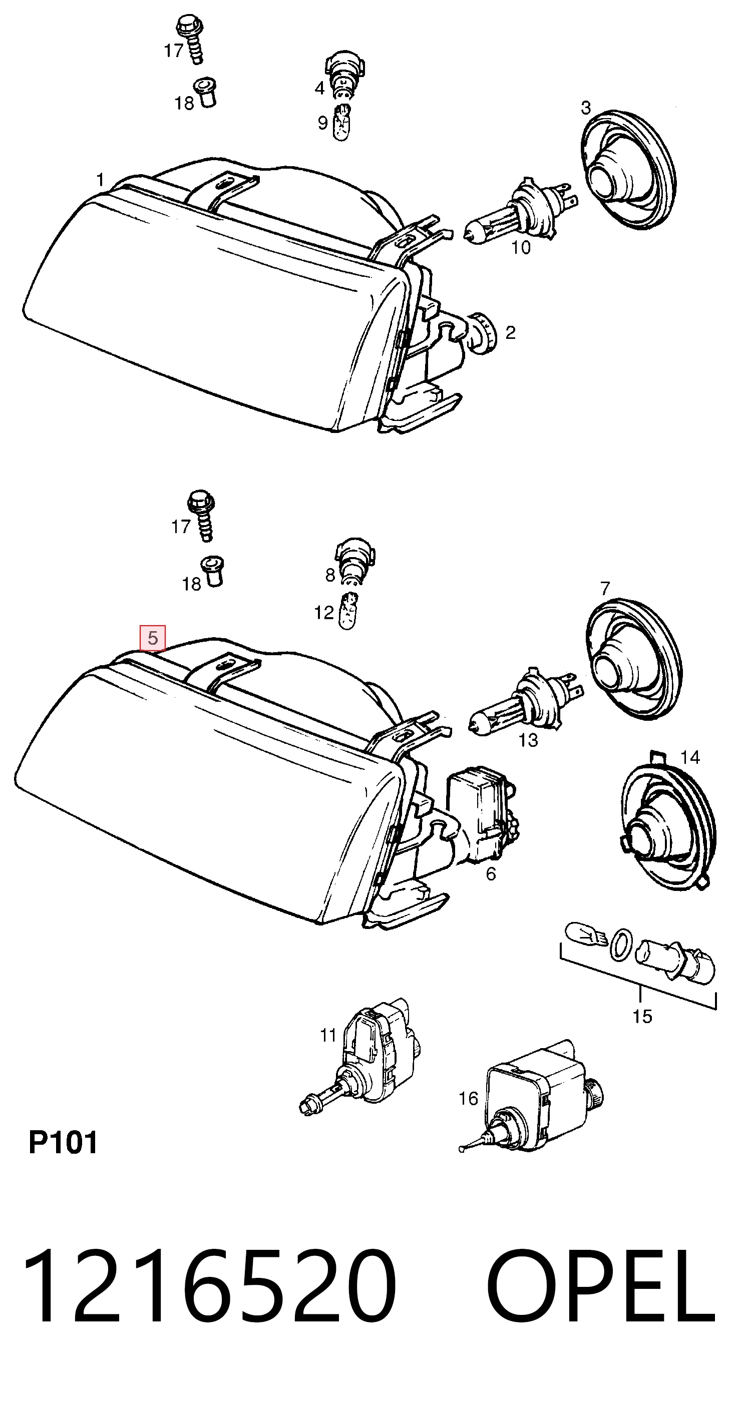 Купити Фара права Opel Astra F 53, 54, 58, 59