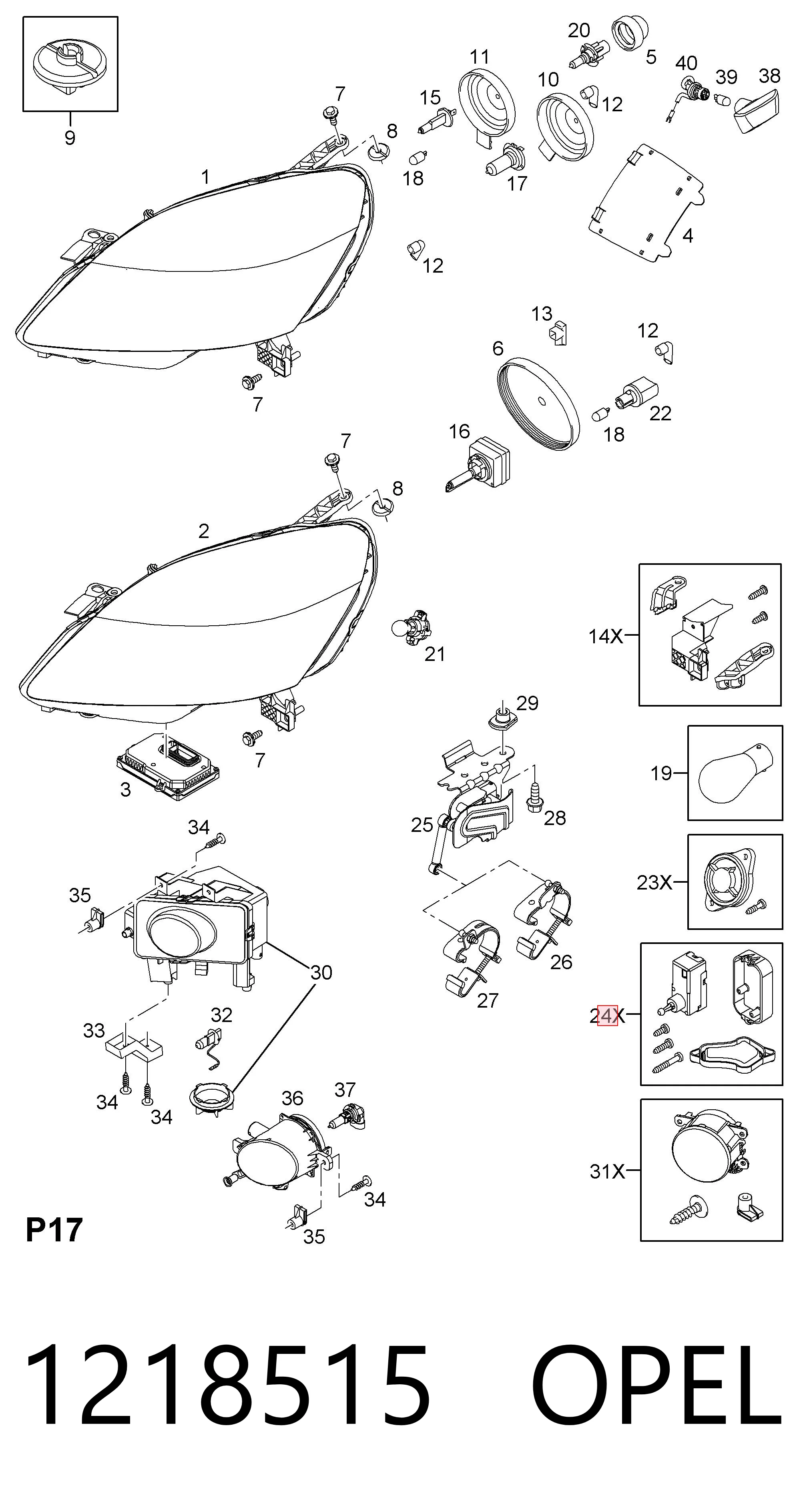 Коректор фари Opel Zafira A05