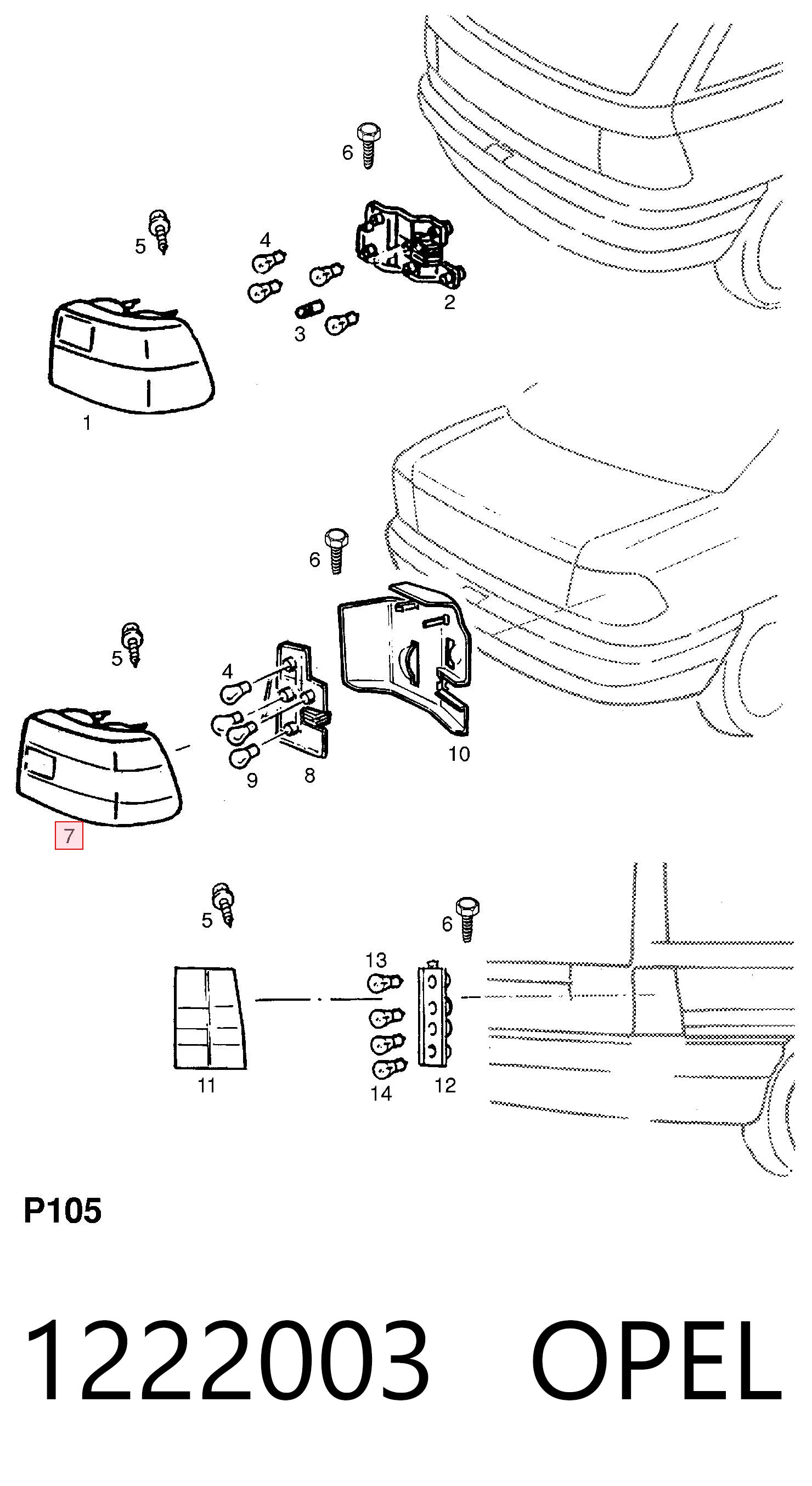 90442021 General Motors Задня ліва фара