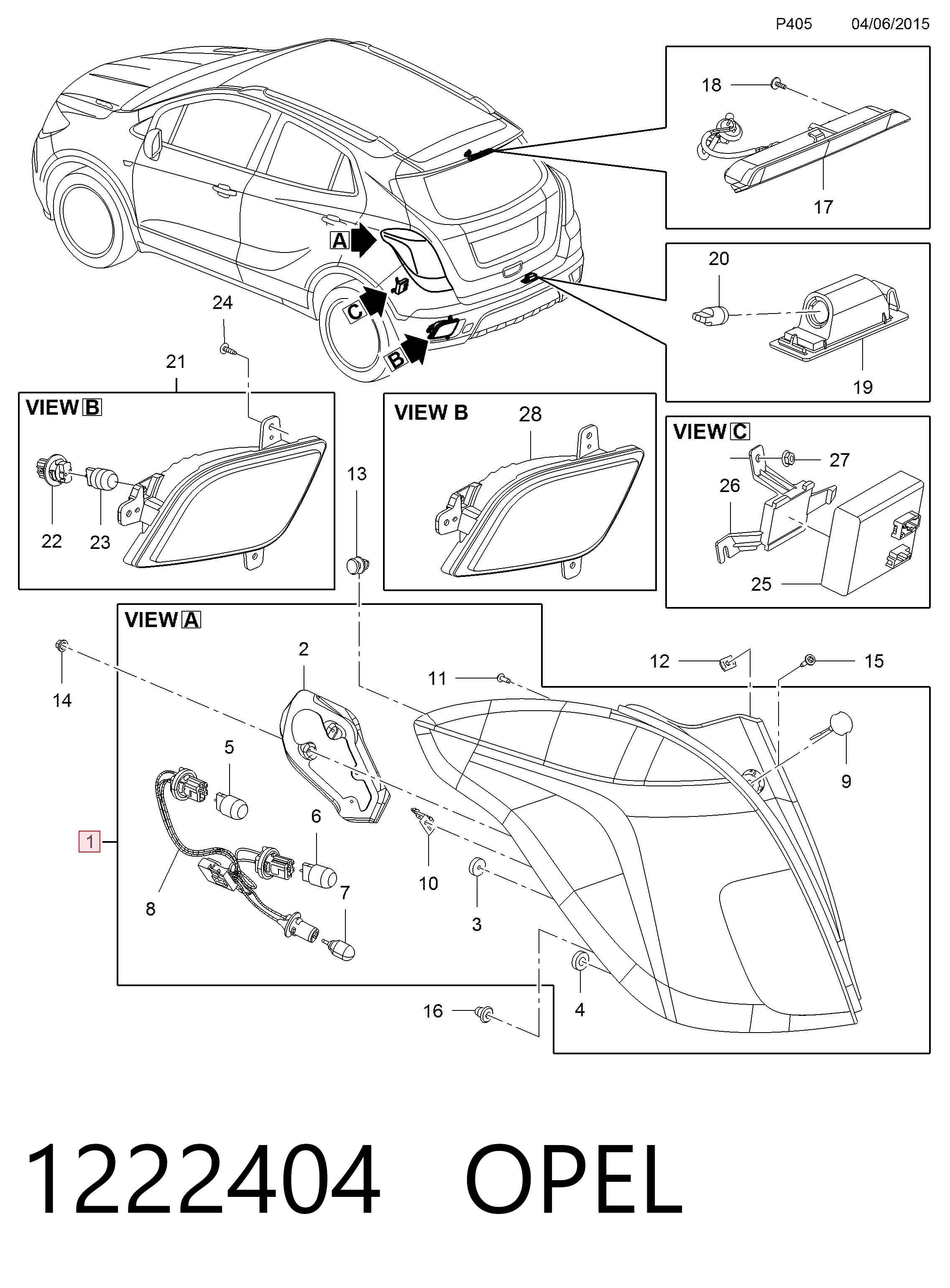 95089715 General Motors Ліхтар задній правий