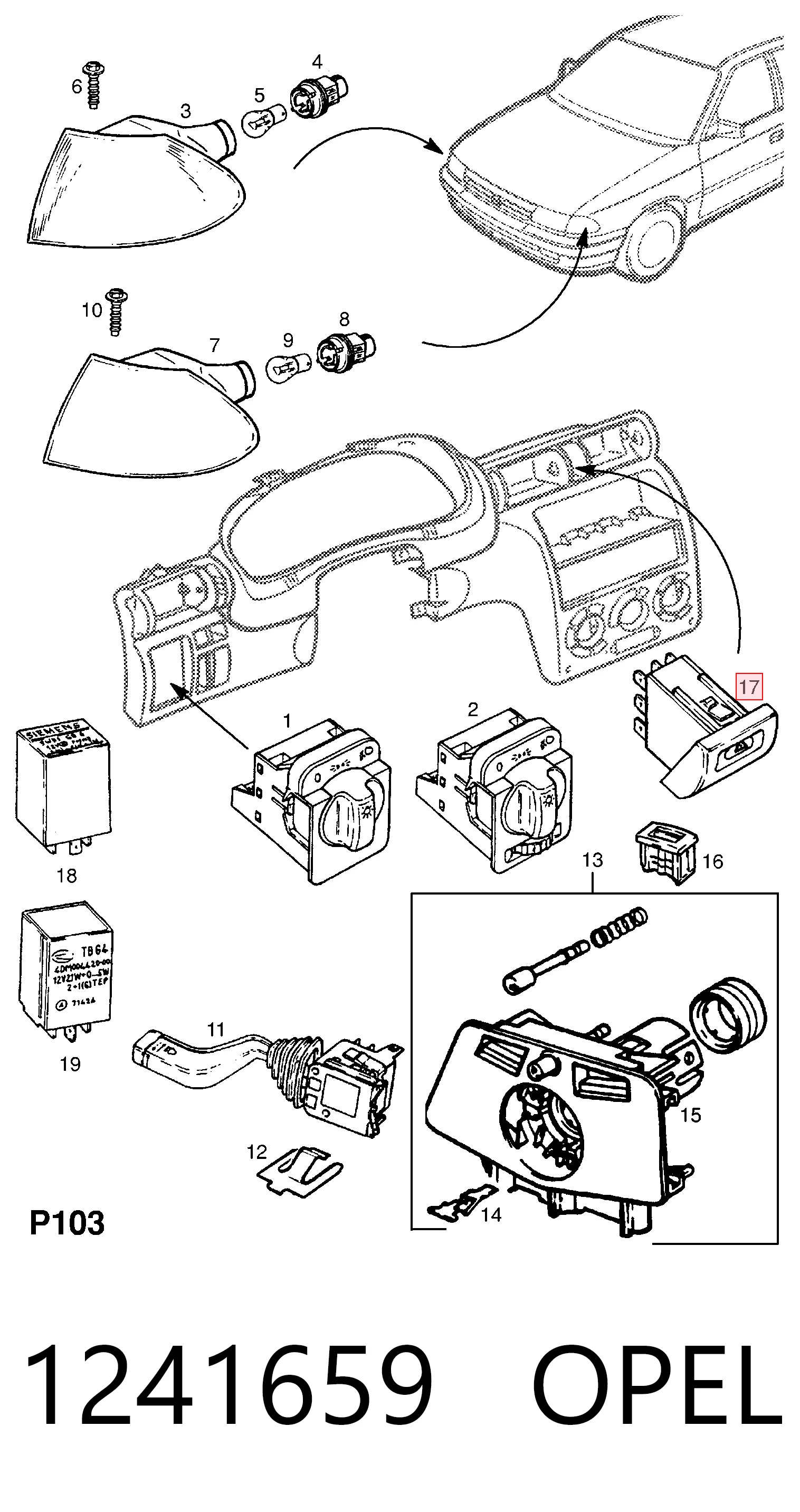 Купити 90328595 General Motors Кнопка включення аварійного сигналу