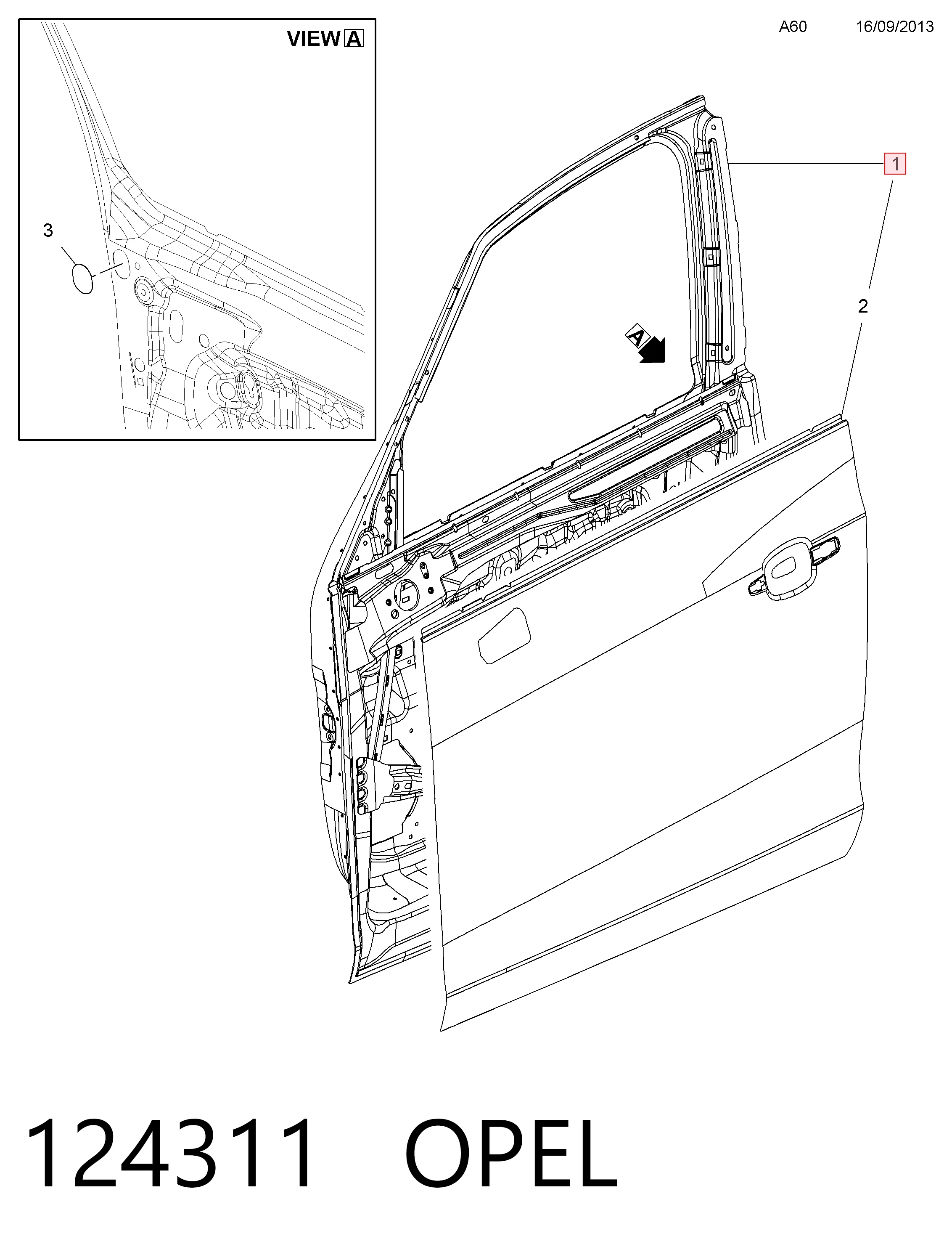 Двері передні, праві Opel Zafira C мінівен (P12) (2011 - 2019) ціна, від 220.32 USD