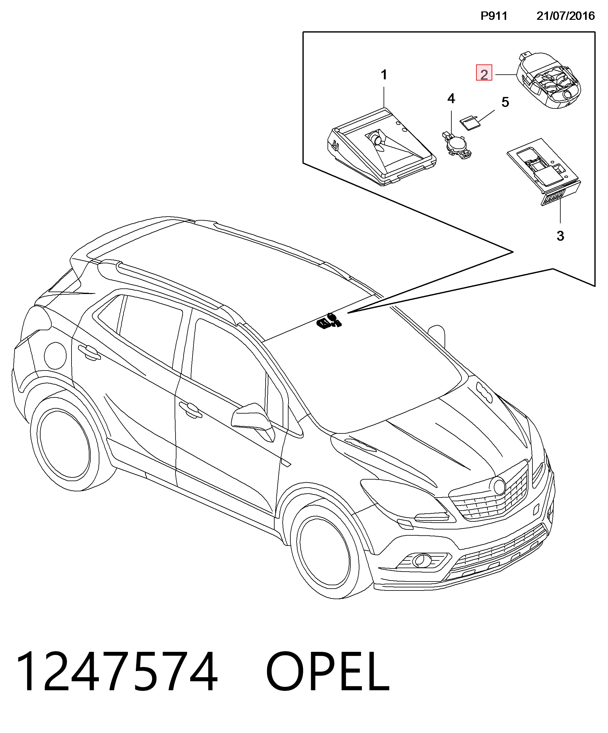 1247574 General Motors Датчик дощу