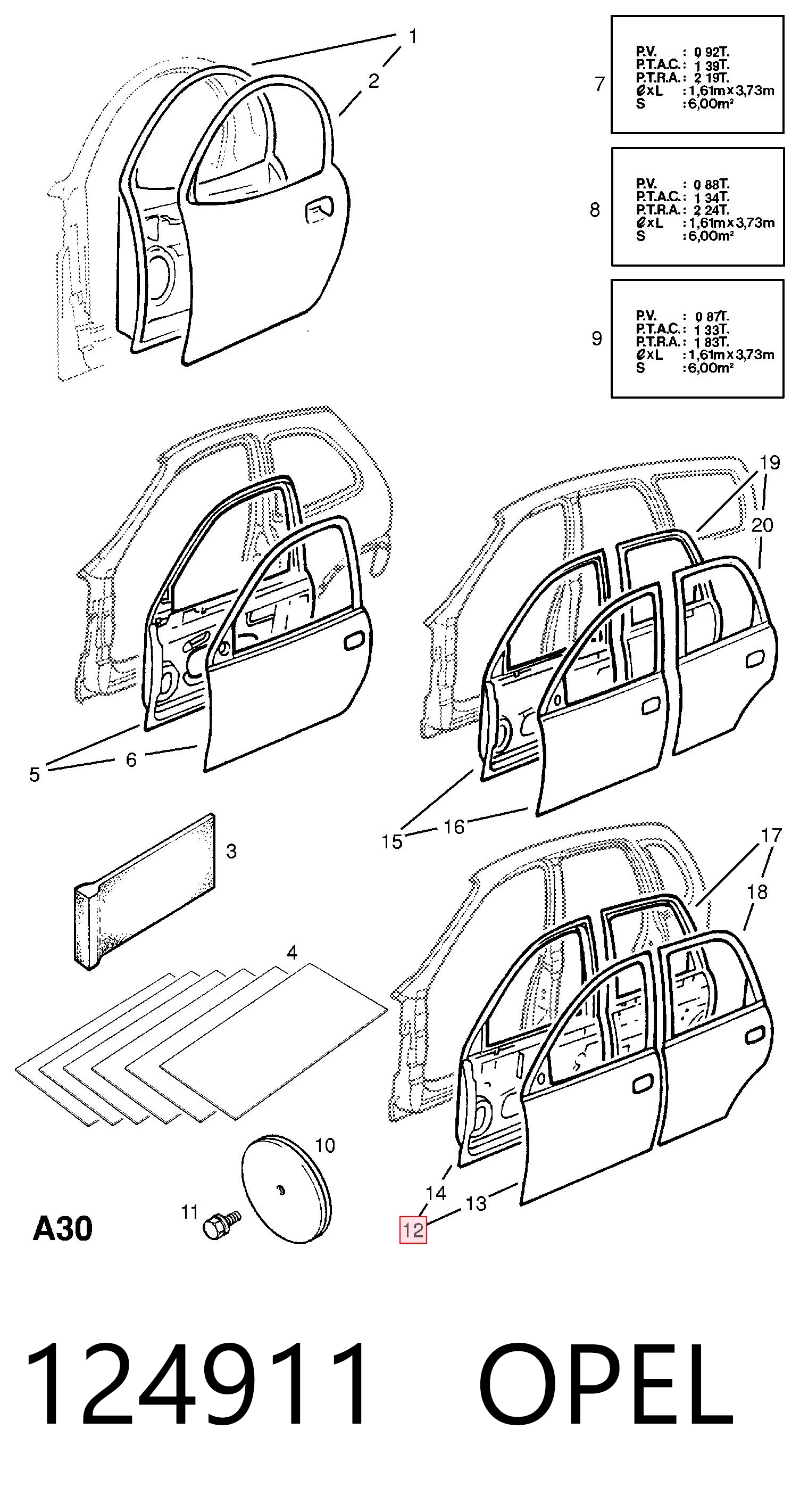 Дверь передня ліва на Opel Corsa B S93