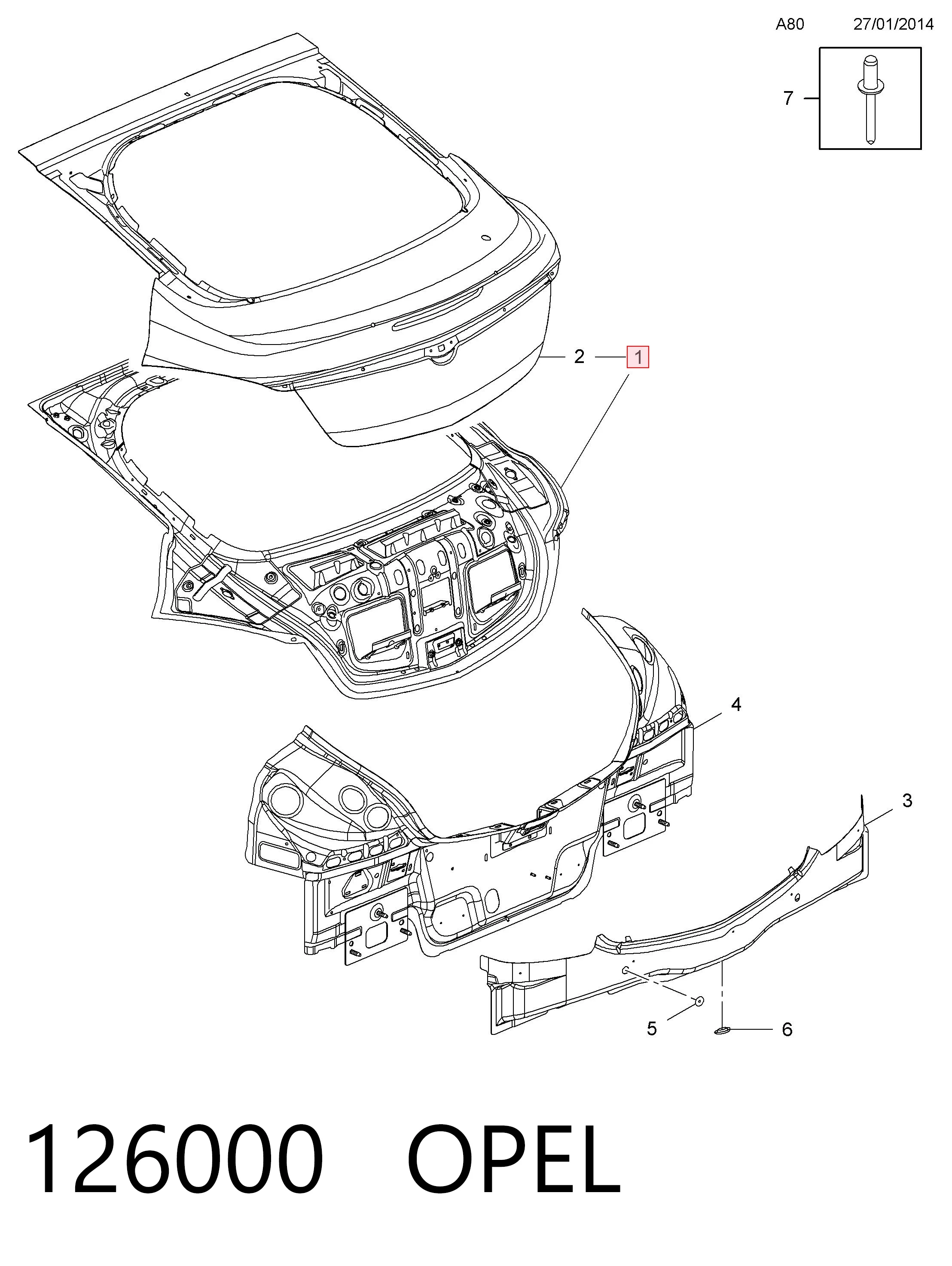 23424126 General Motors Треті двері