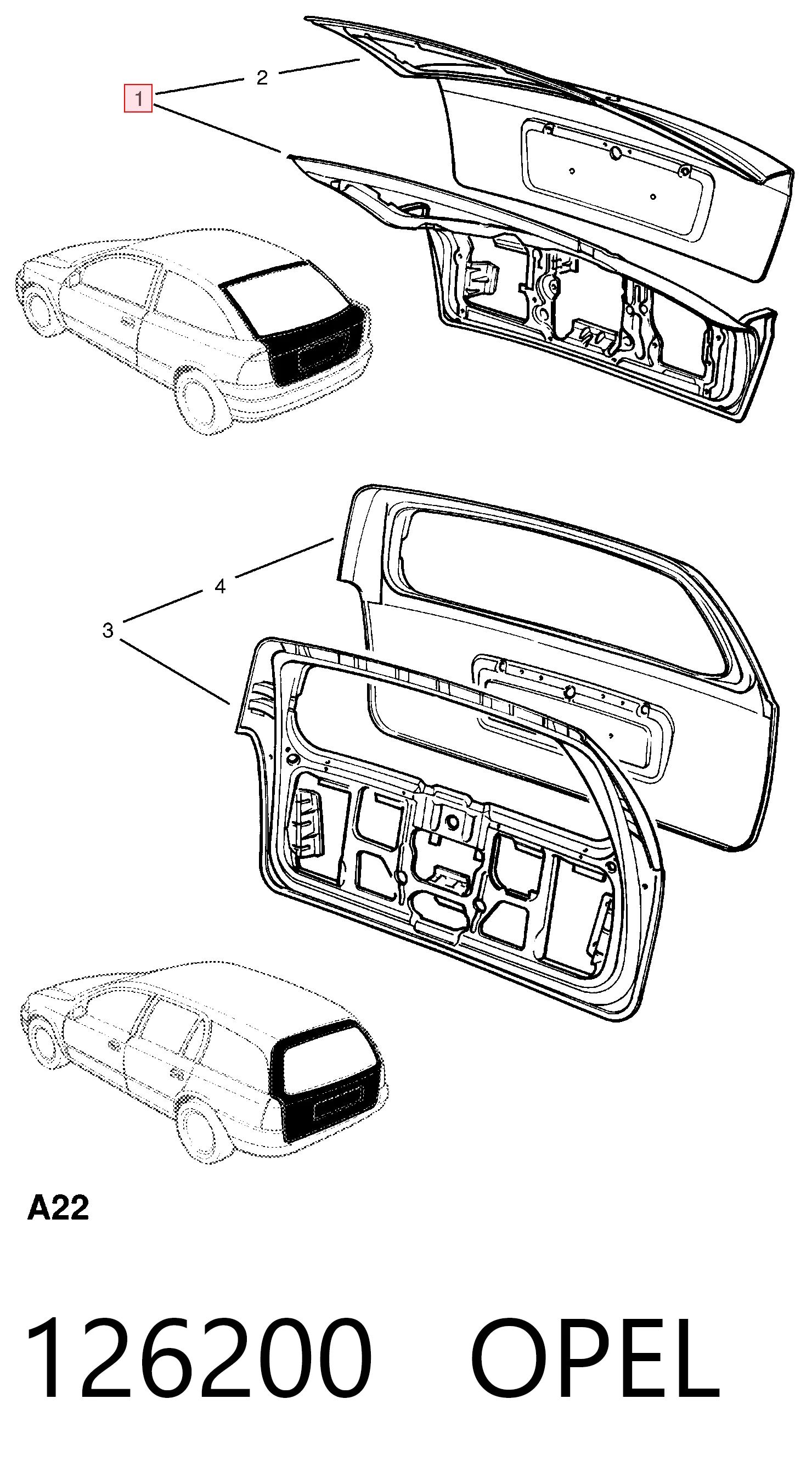 Треті двері на Opel Astra G F48, F08