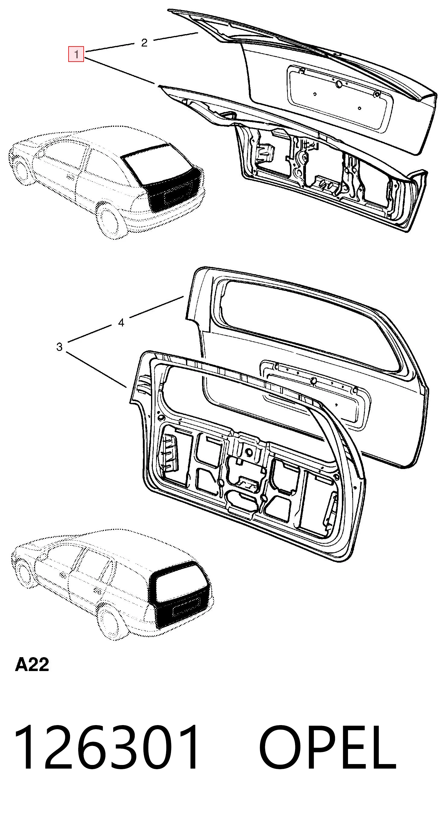 126301 Opel Треті двері