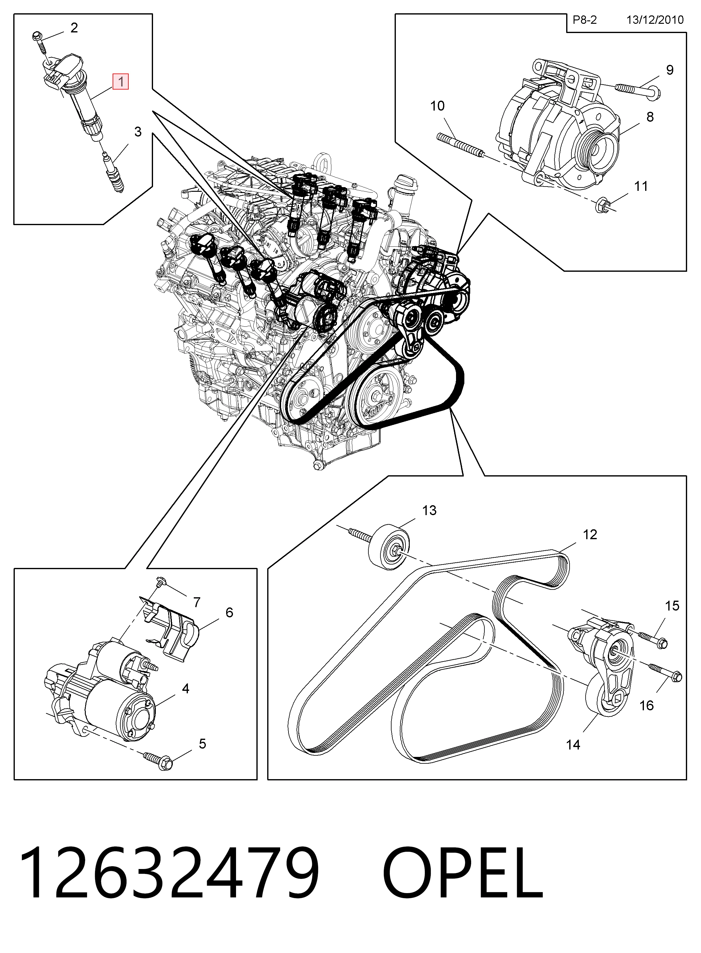 12632479 Opel Котушка запалювання