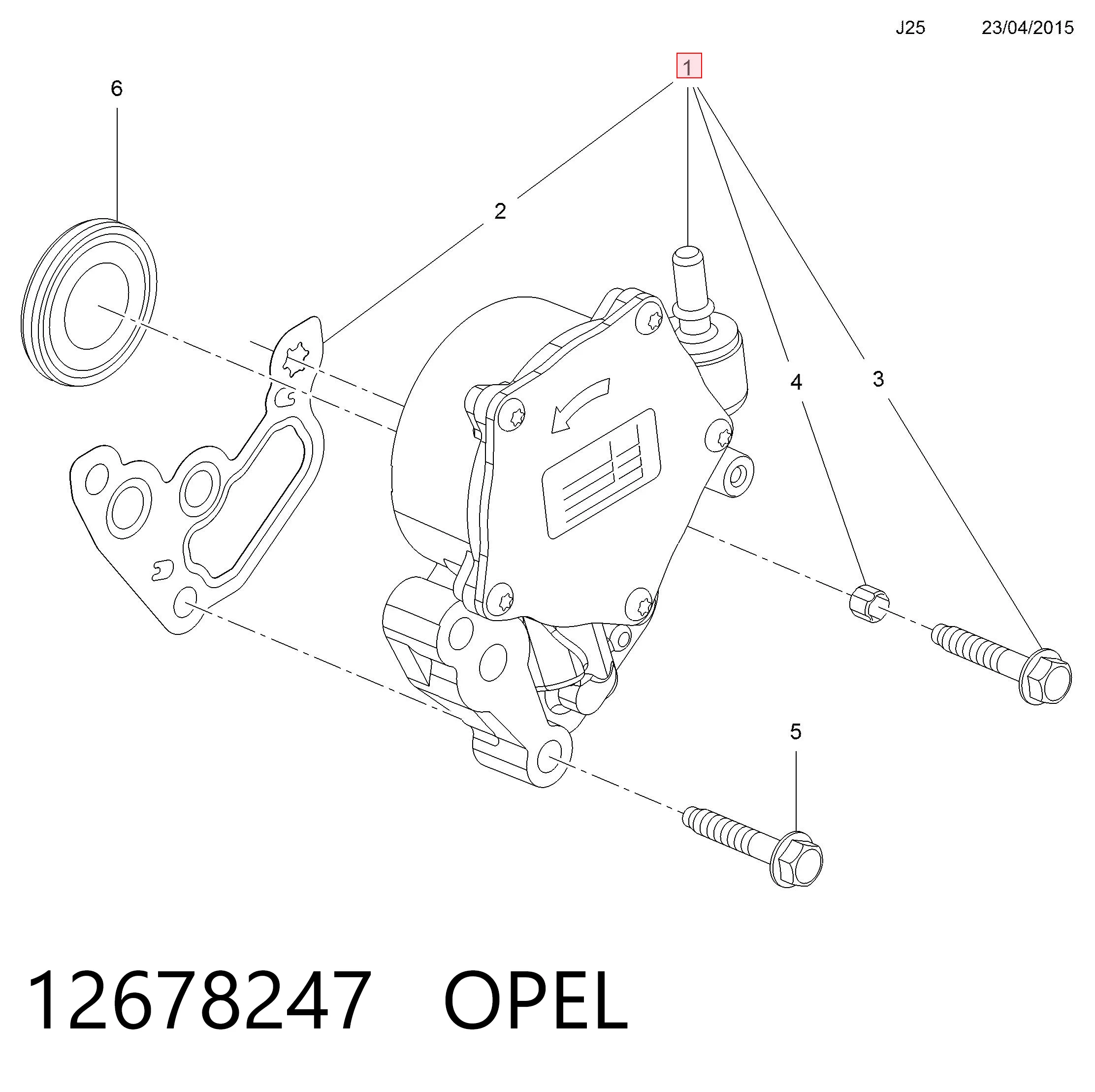 12678247 Opel Насос вакуумний