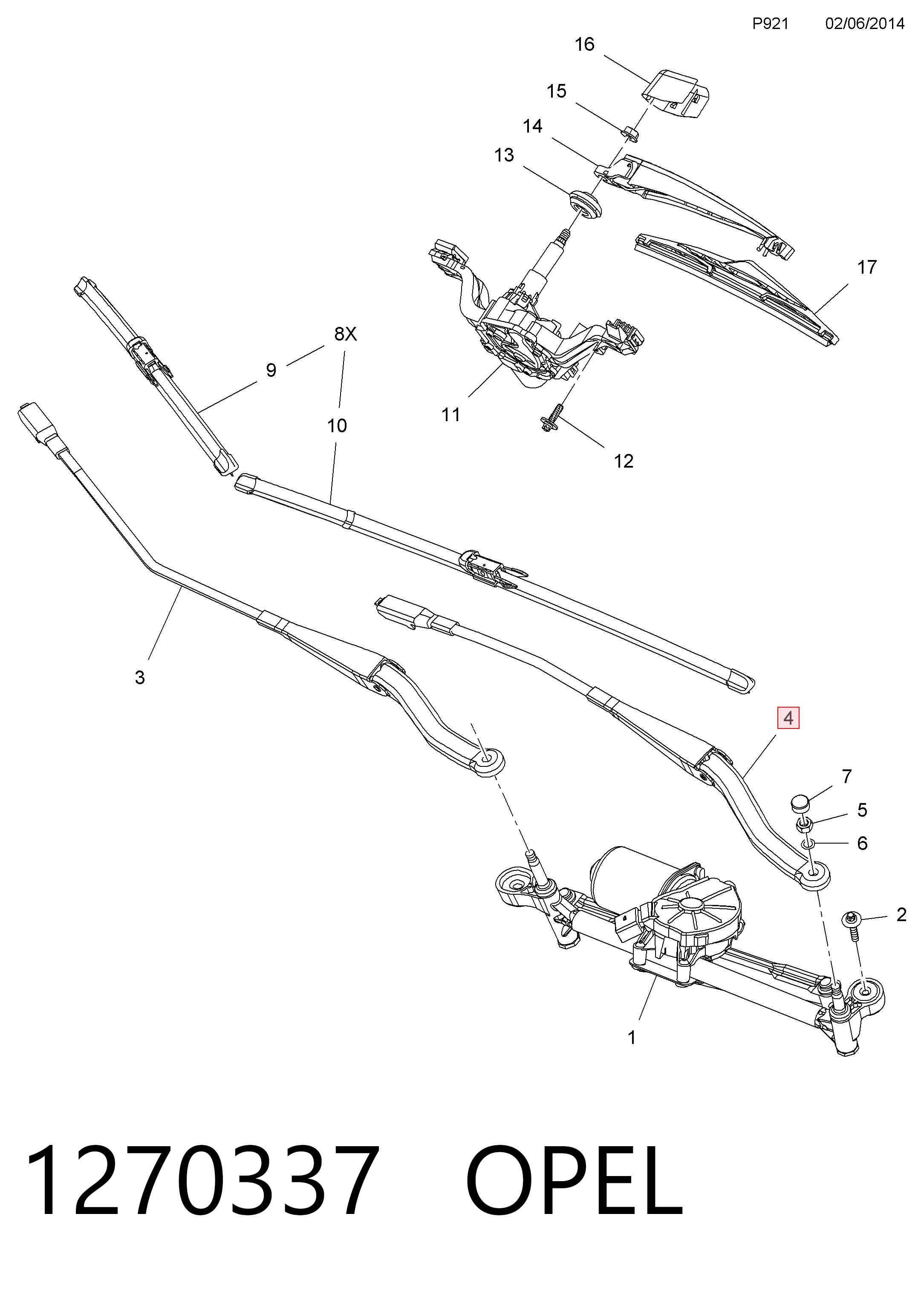 Трапеція щіток лобового скла General Motors 13182325 ціна, від 16.67 USD